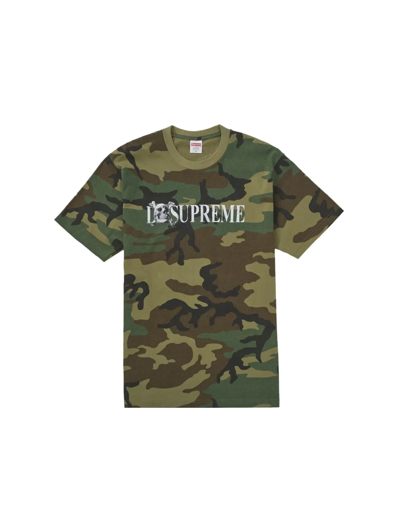 Мужская футболка с принтом Skull Tee Supreme, Woodland Camo — изображение 1 из 1