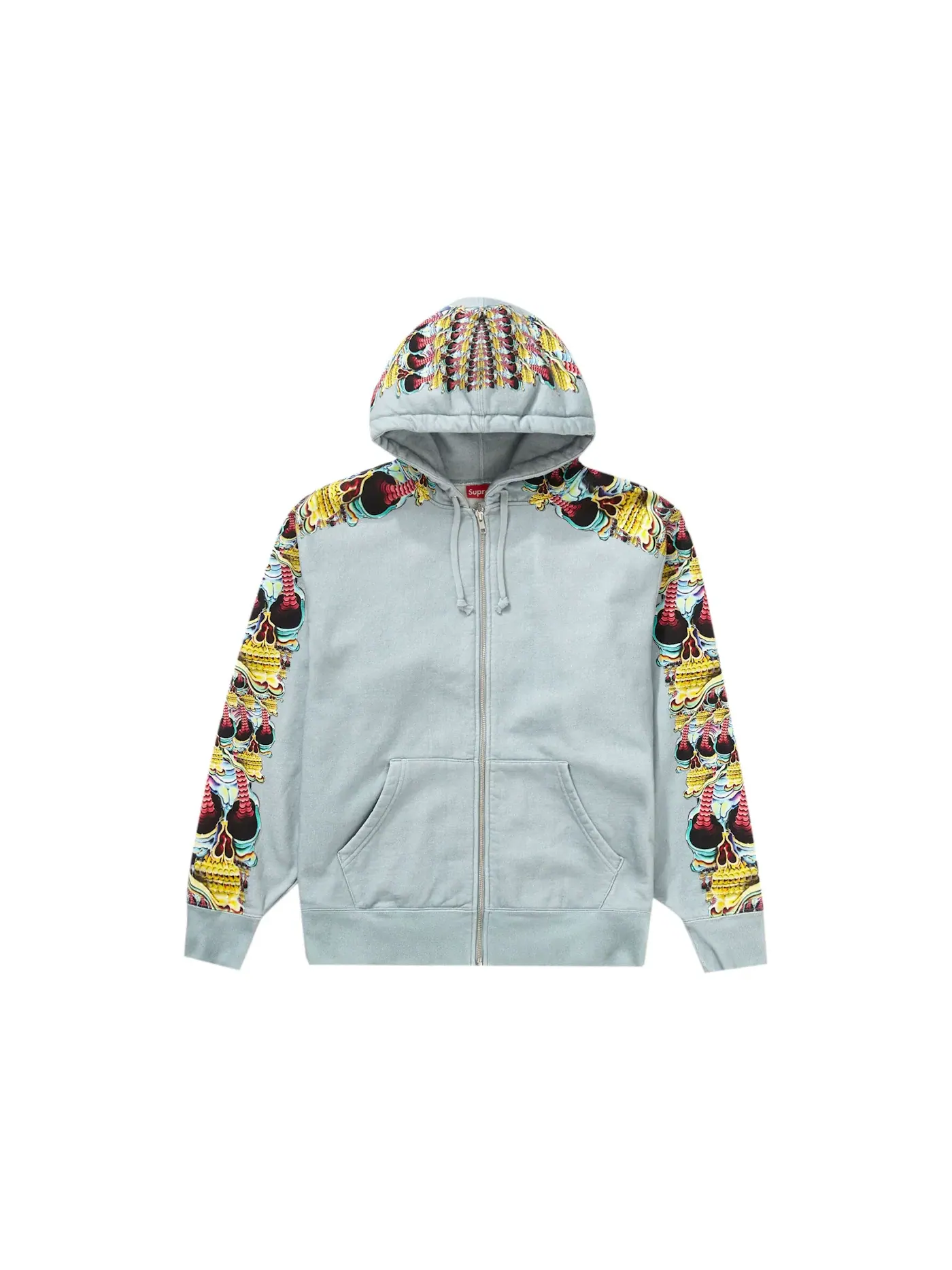 Мужская худи на молнии с принтом Supreme Sweatshirt — изображение 1 из 2, слат