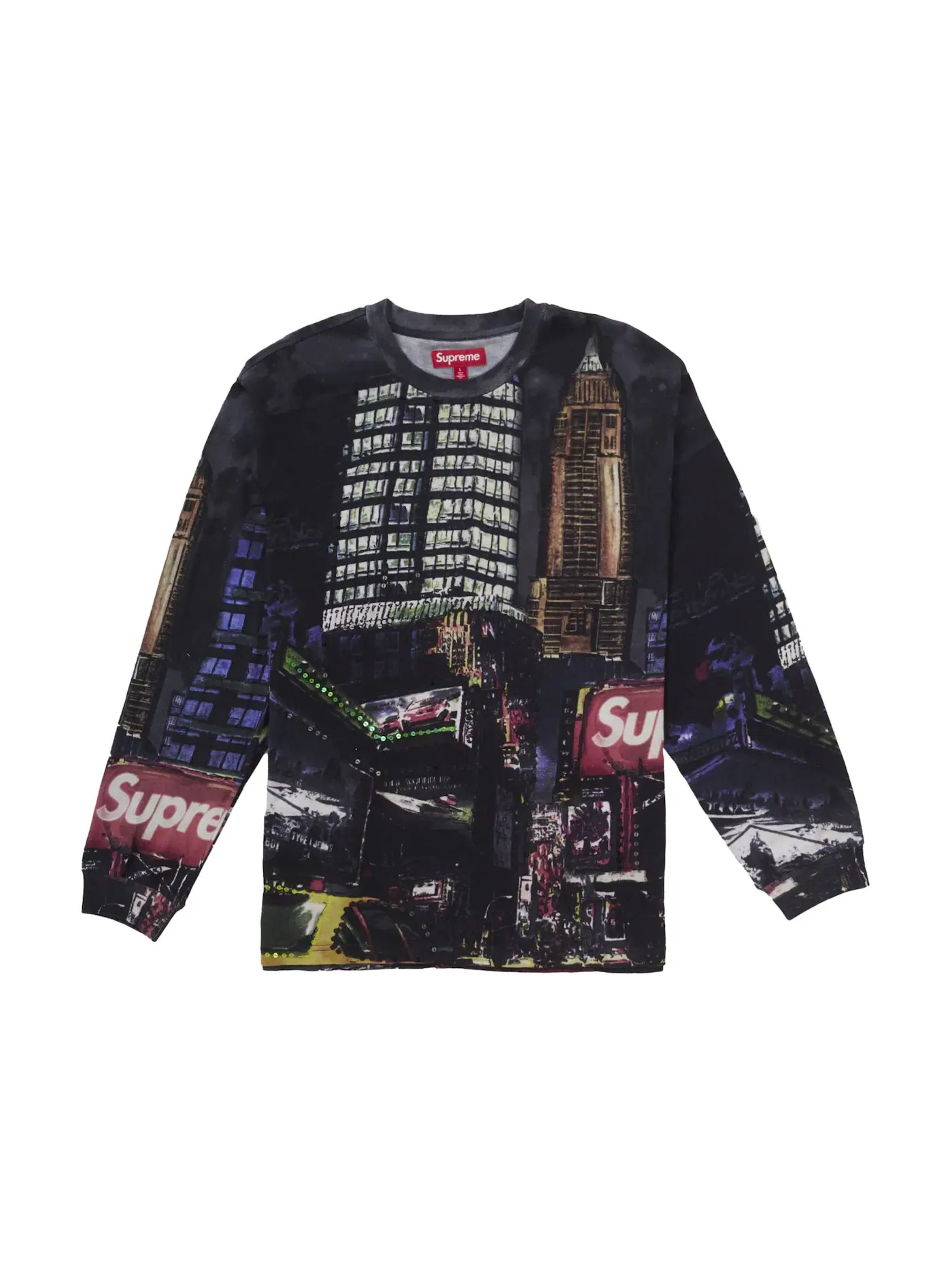 Мужской свитшот с пайетками Skyline Sequin Supreme — изображение 1 из 2, ночь