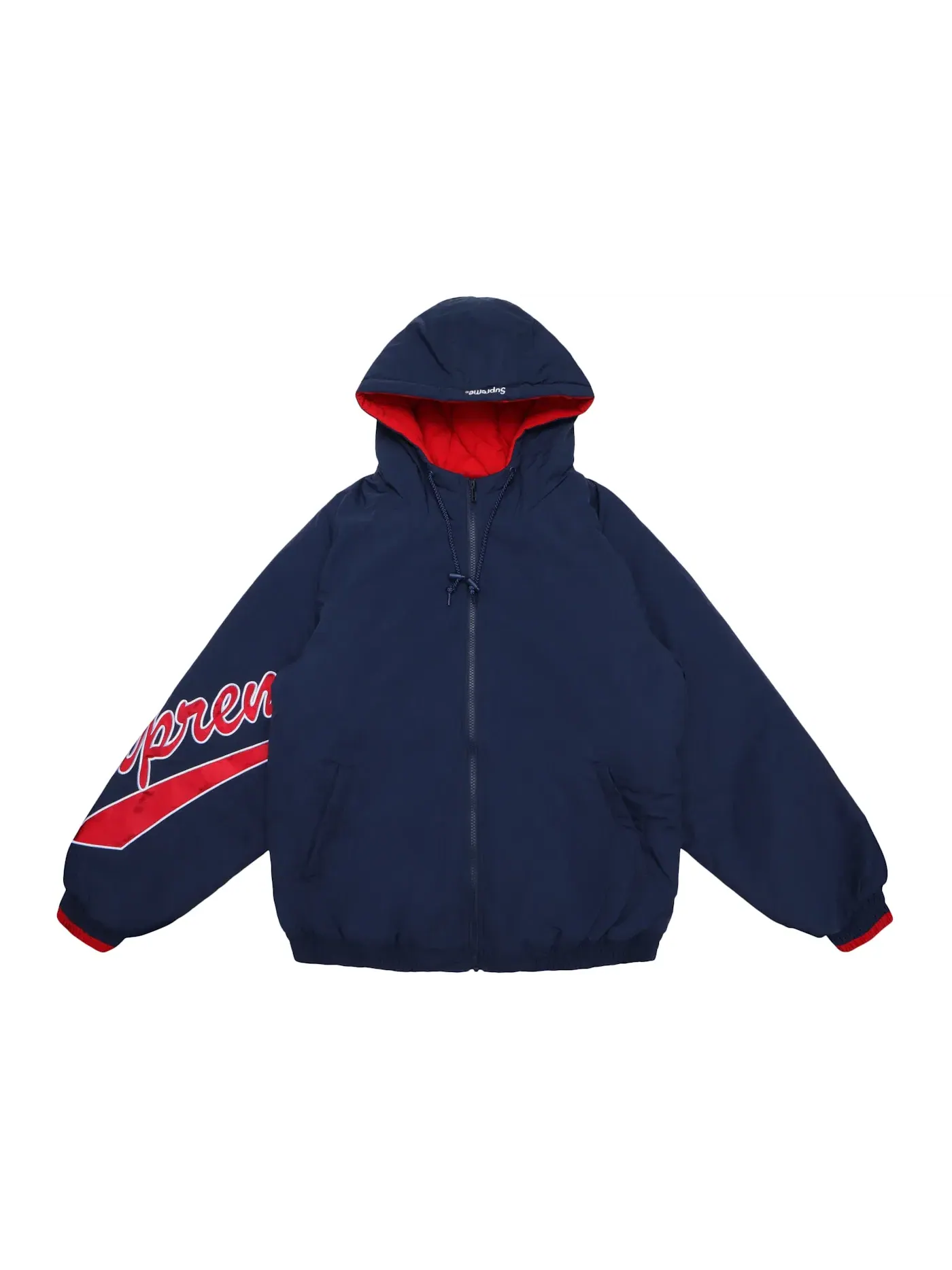 Мужская куртка Supreme Sleeve Script Sideline Jacket — изображение 1 из 2, темно-синий