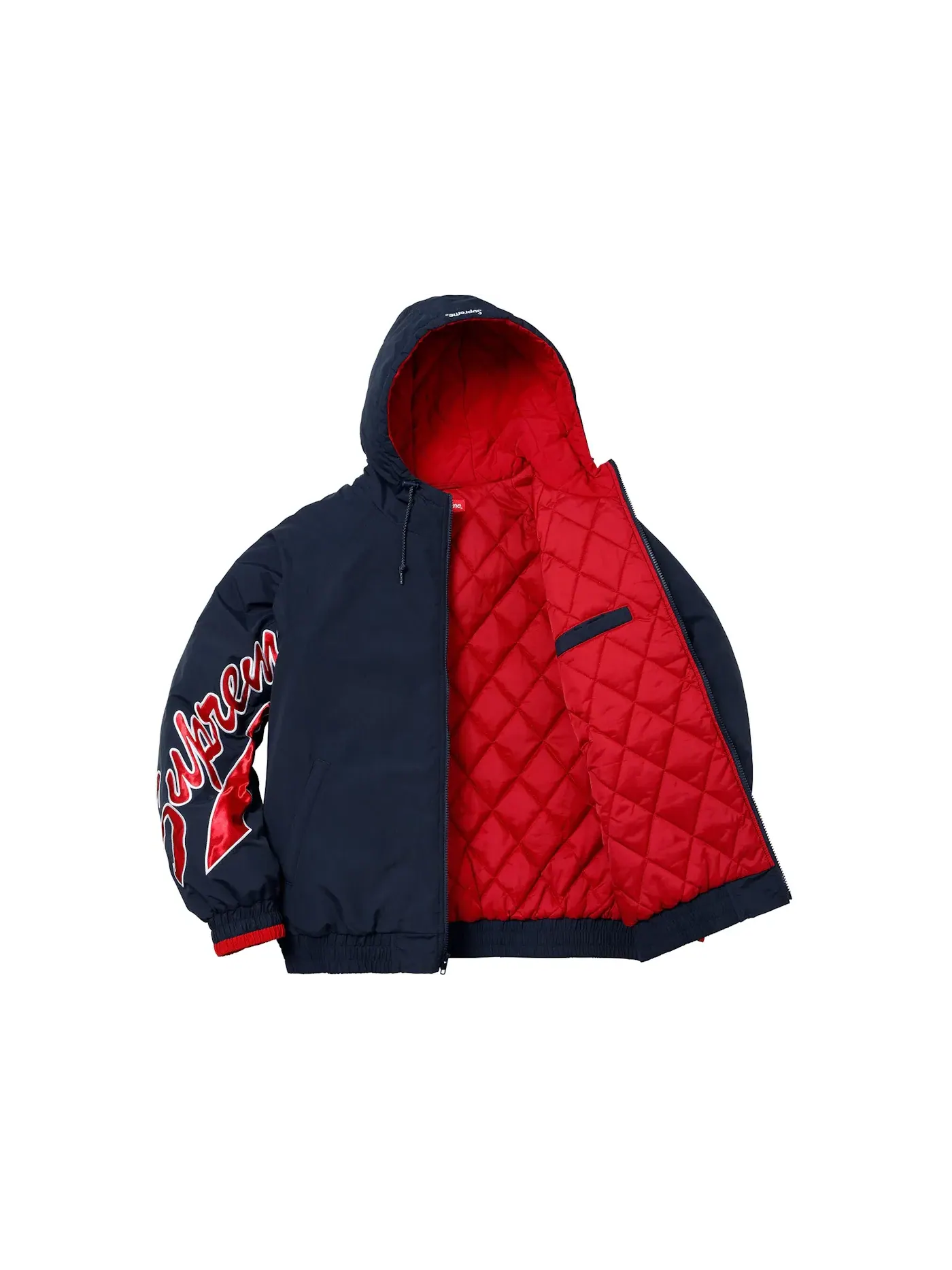 Мужская куртка Supreme Sleeve Script Sideline Jacket — изображение 2 из 2, темно-синий