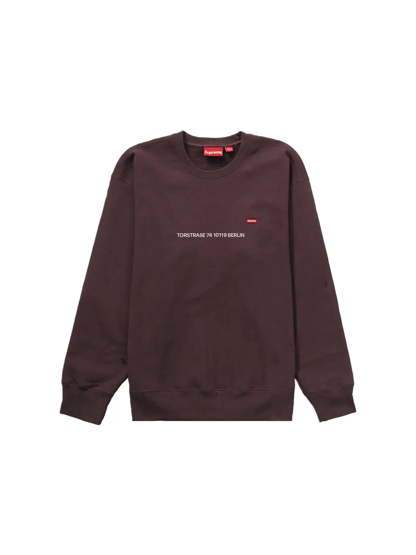 Мужской свитшот с принтом Supreme Crewneck (Berlin Shop Exclusive) — изображение 1 из 1, коричневый