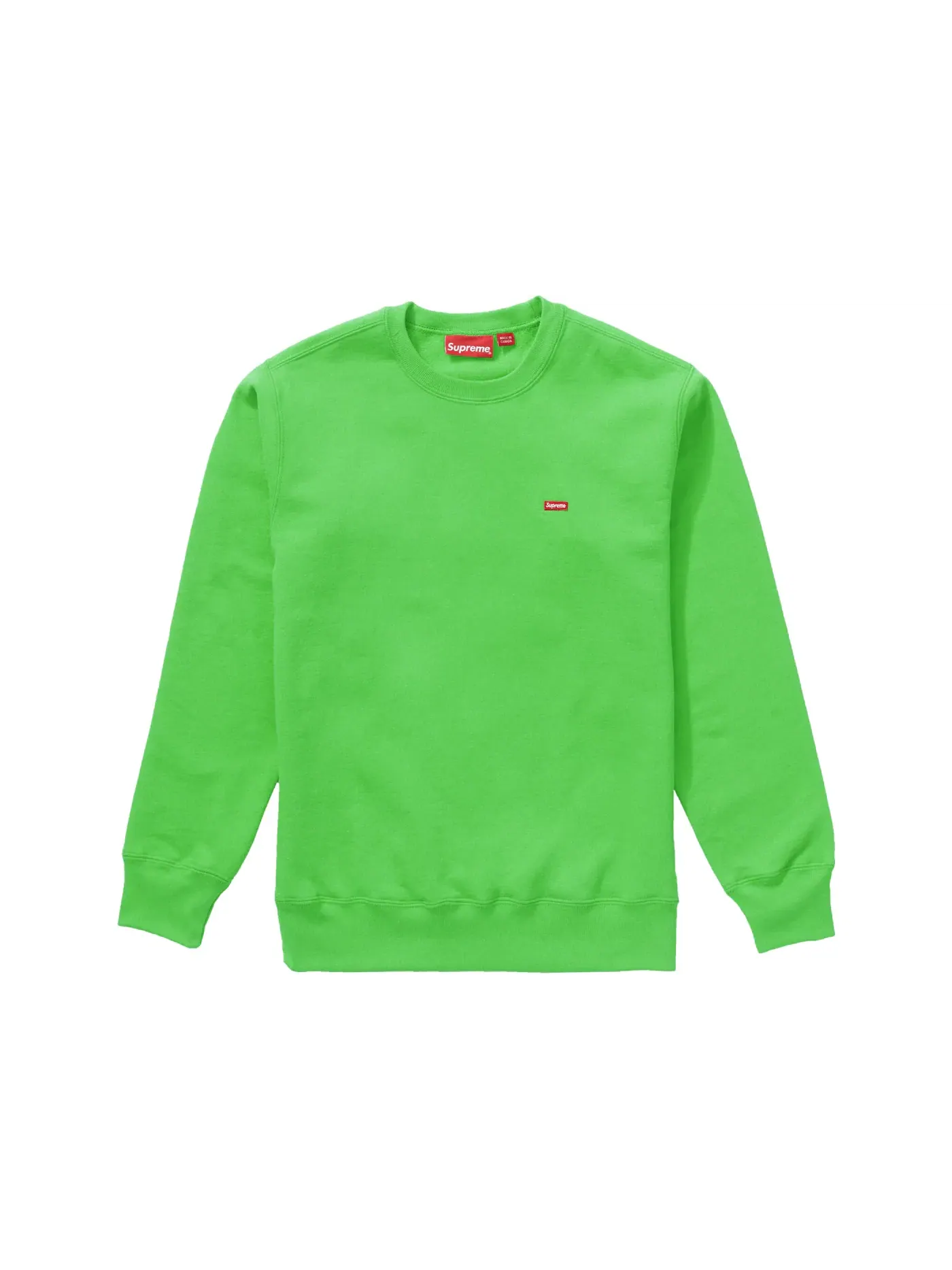 Мужской свитшот с принтом Small Box Crewneck Supreme — изображение 1 из 1, яркий зеленый