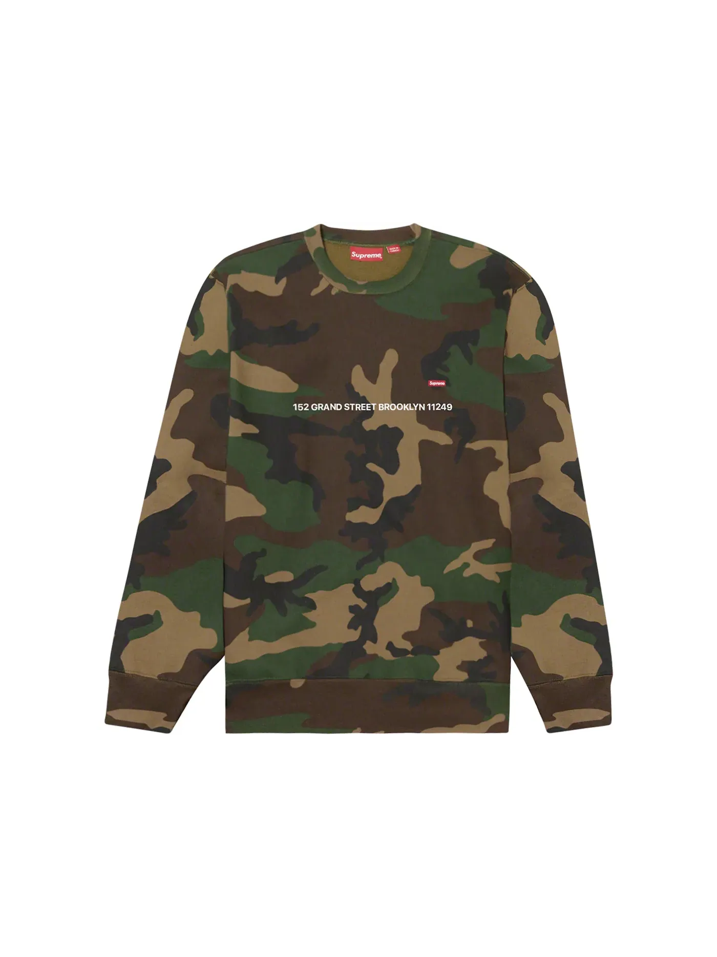 Мужской свитшот Supreme Small Box Crewneck (Brooklyn Shop Exclusive), Woodland Camo — изображение 1 из 1