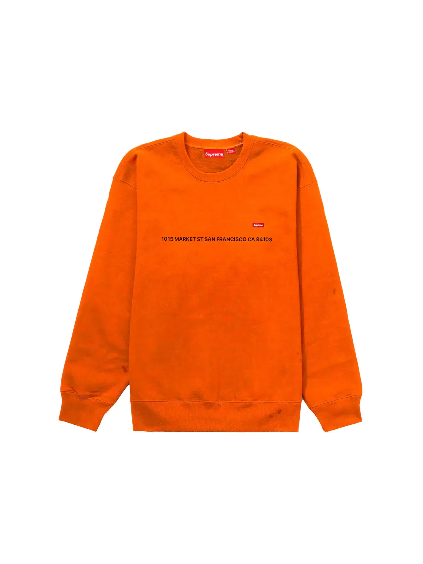 Мужской свитшот с принтом Supreme Crewneck (San Francisco Shop Exclusive) — изображение 1 из 1, оранжевый