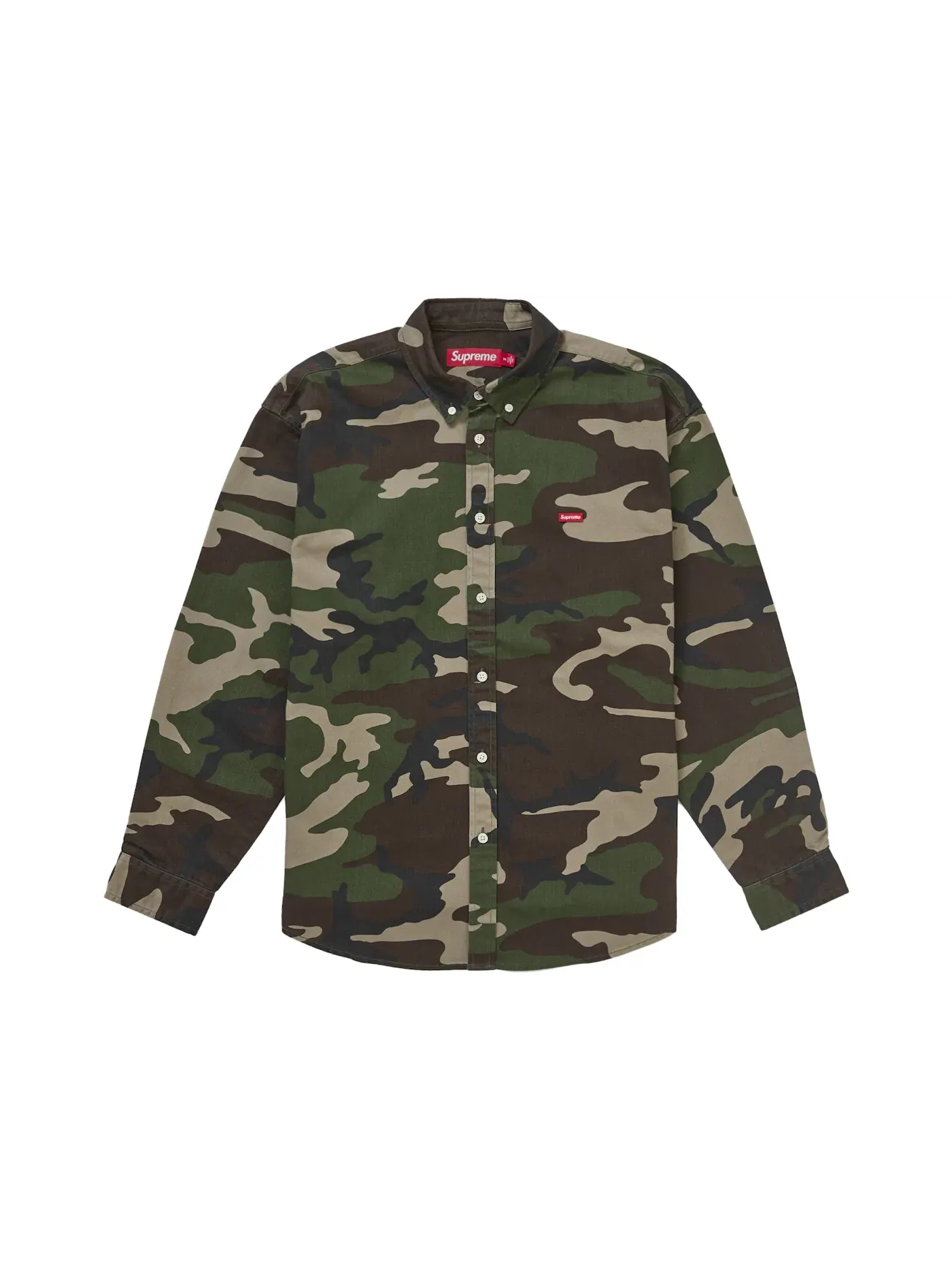 Мужская рубашка с принтом Supreme Shirt (FW25), Woodland Camo — изображение 1 из 1