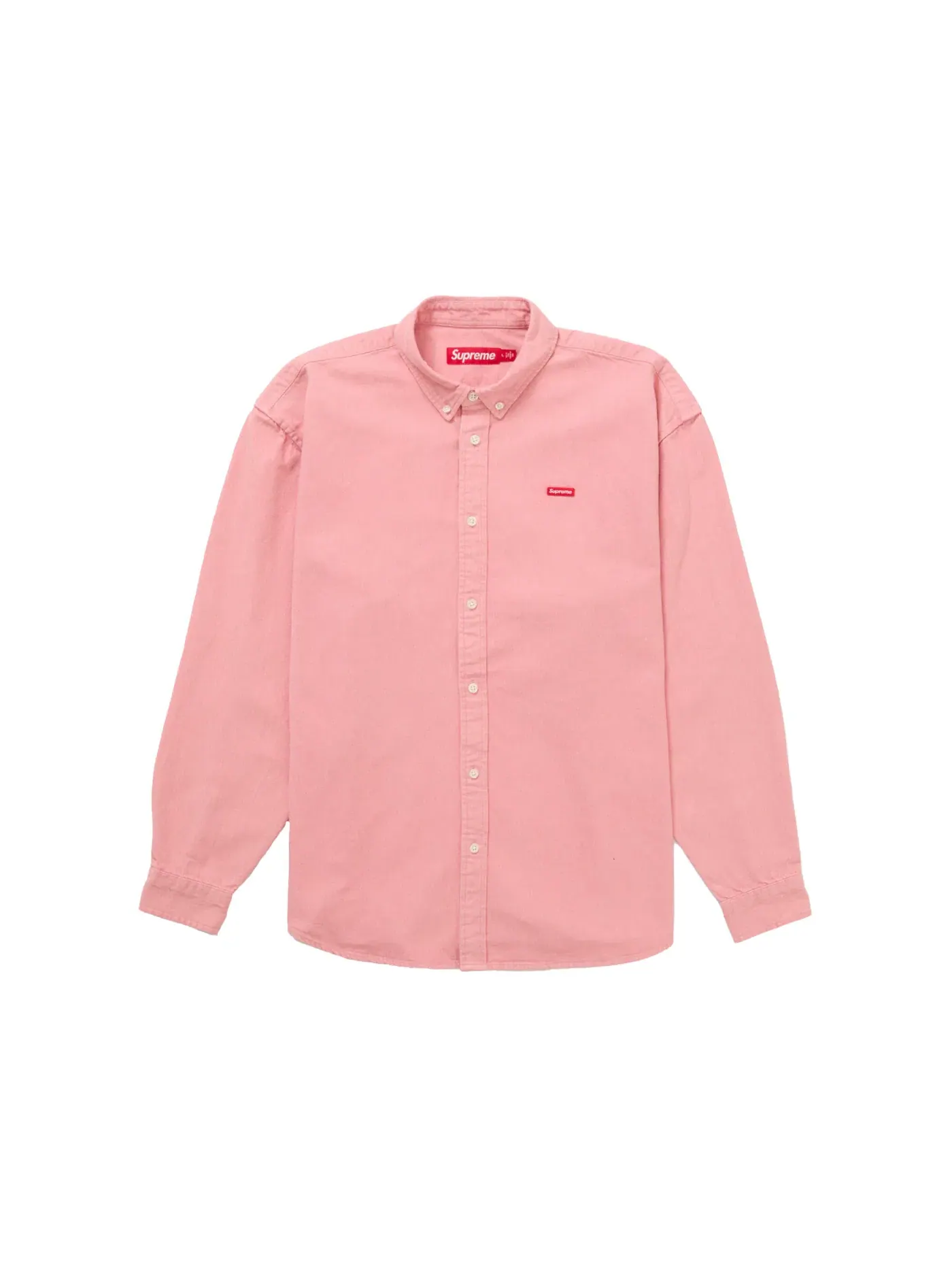 Мужская джинсовая рубашка Supreme Small Box Denim Shirt — изображение 1 из 1, розовый