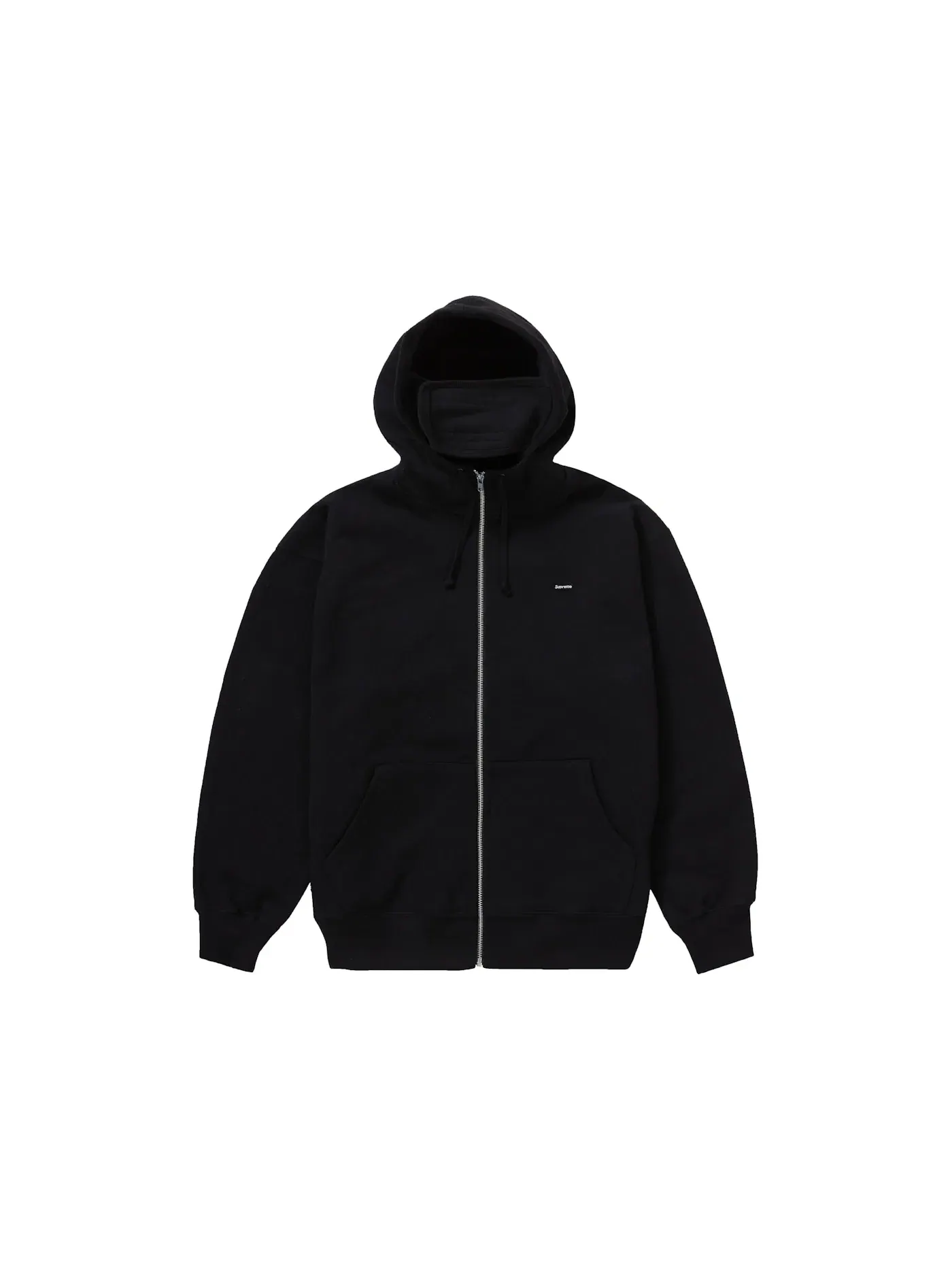 Мужская худи с маской на молнии Supreme Small Box Facemask Zip Up Hooded Sweatshirt — изображение 1 из 2, черный