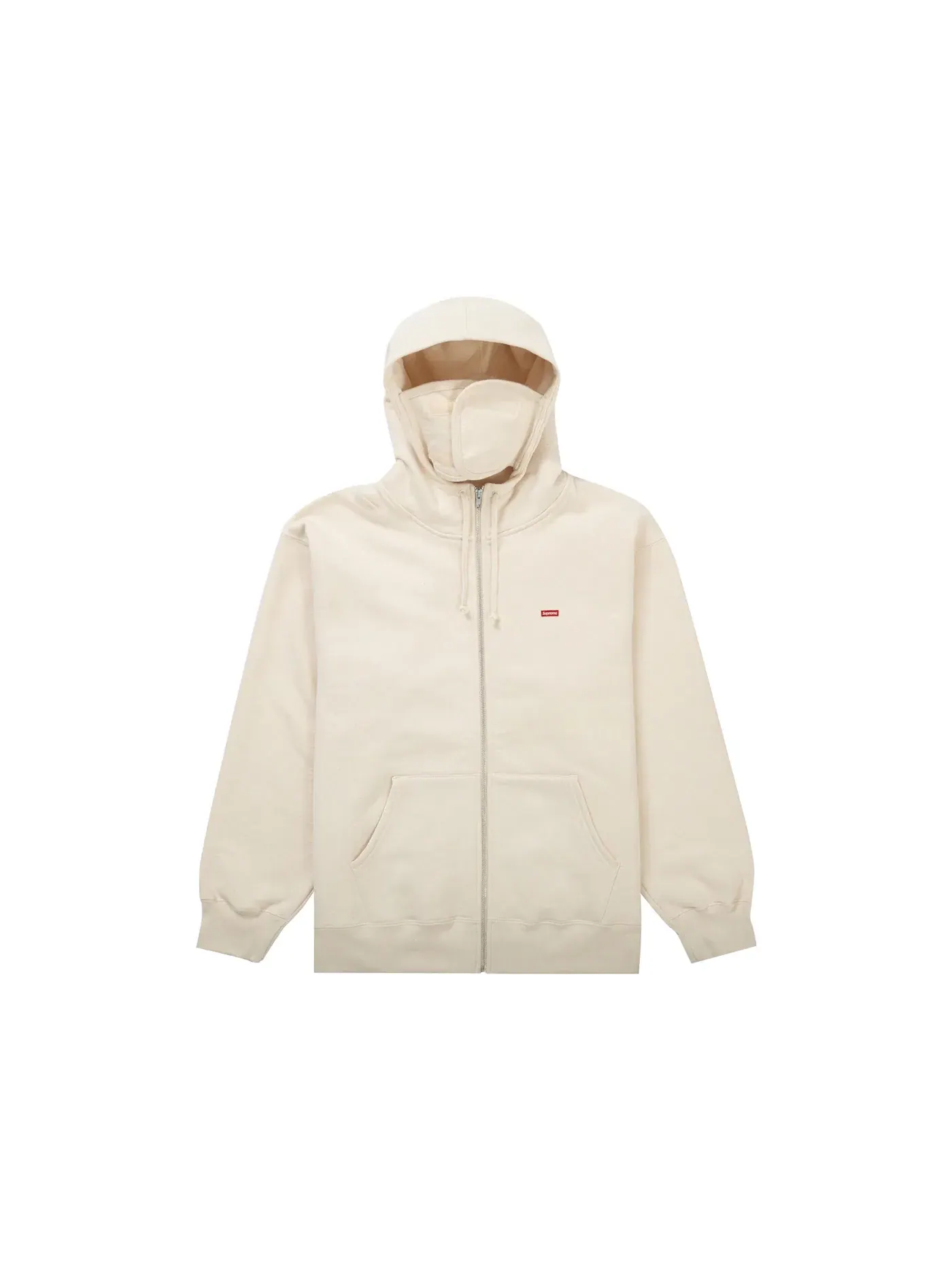Мужской худи с молнией и карманом Supreme Small Box Facemask Zip Up Hooded Sweatshirt (FW21) — изображение 2 из 3, прозрачный