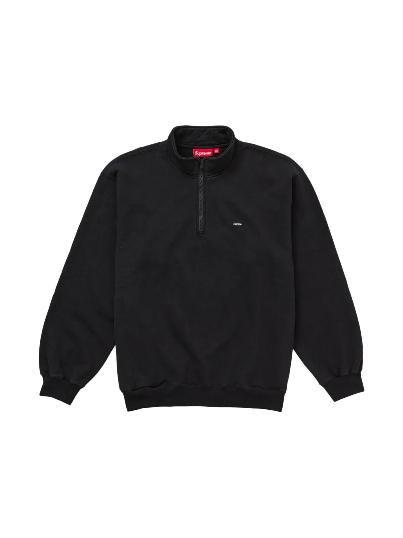 Мужской пуловер с принтом Supreme Small Box Half Zip Pullover — изображение 1 из 1, черный
