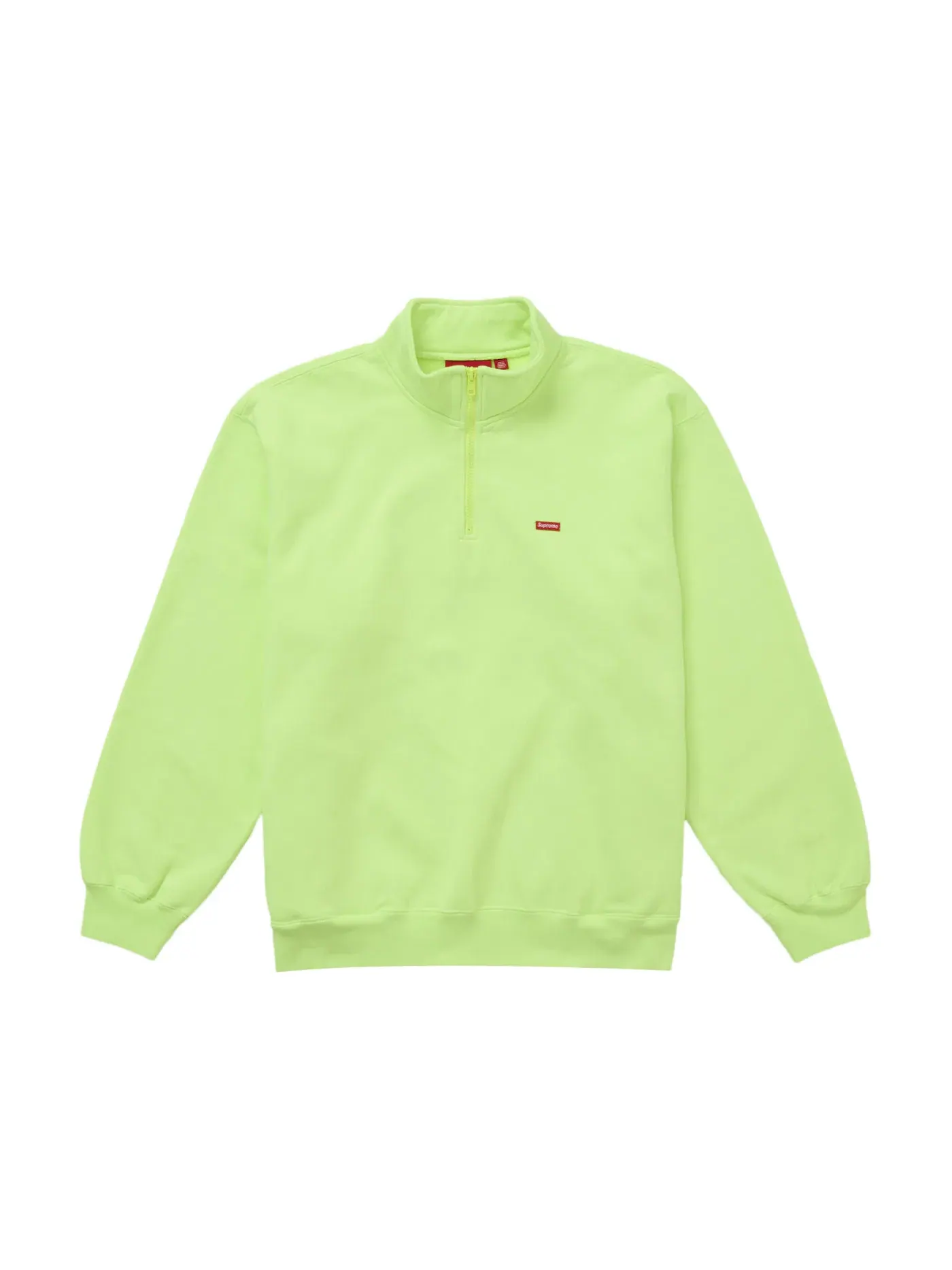 Мужской пуловер с принтом Supreme Small Box Half Zip — изображение 1 из 1, яркий зеленый