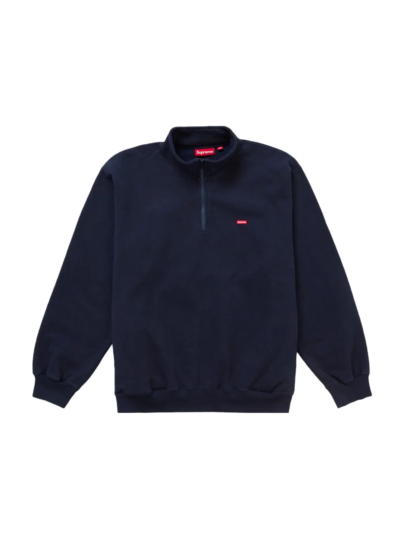 Мужской свитшот Supreme Small Box Half Zip Pullover — изображение 1 из 1, темно-синий