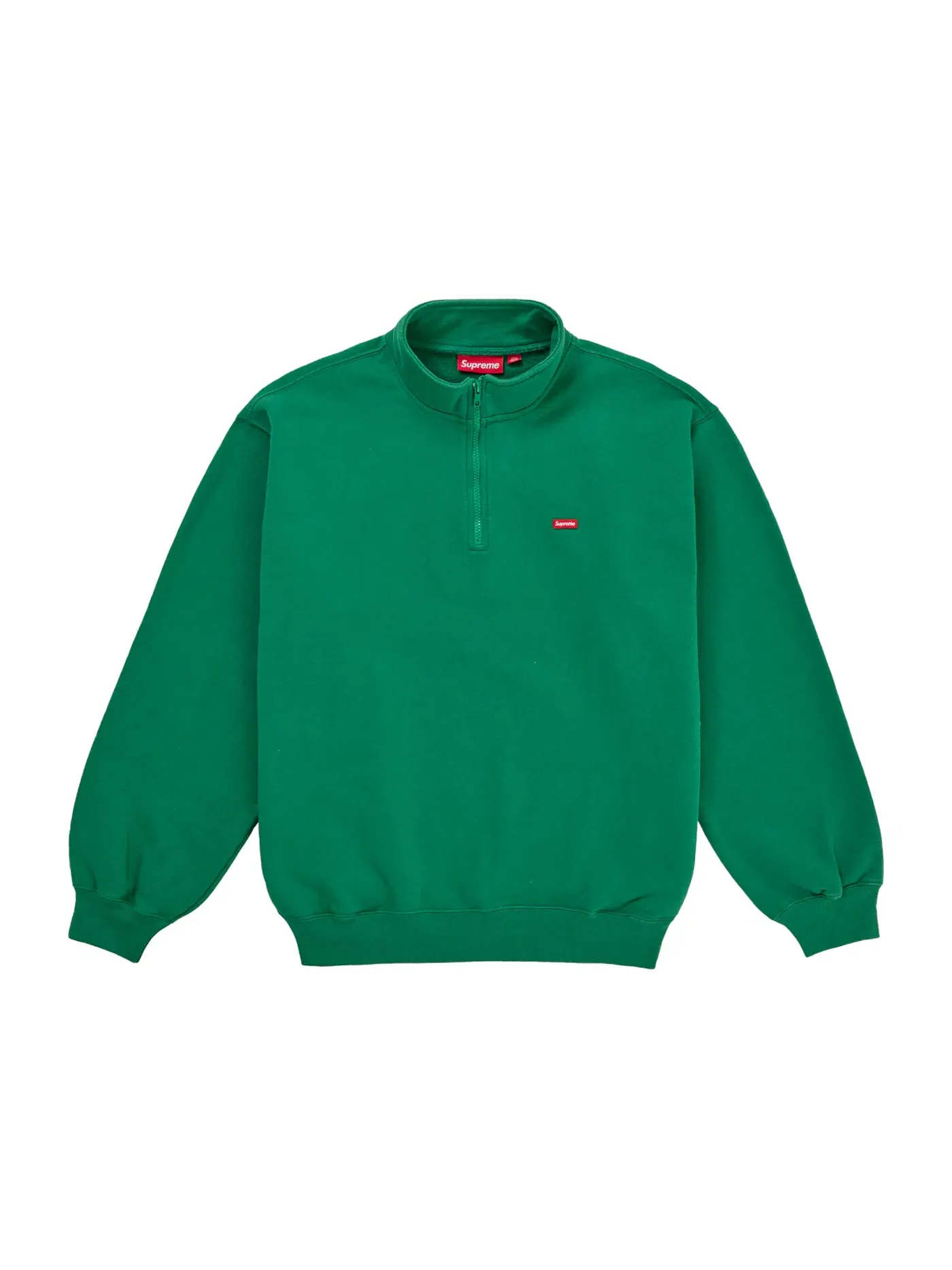 Мужской пуловер с полузастежкой Supreme Small Box Half Zip Pullover Green — изображение 1 из 1