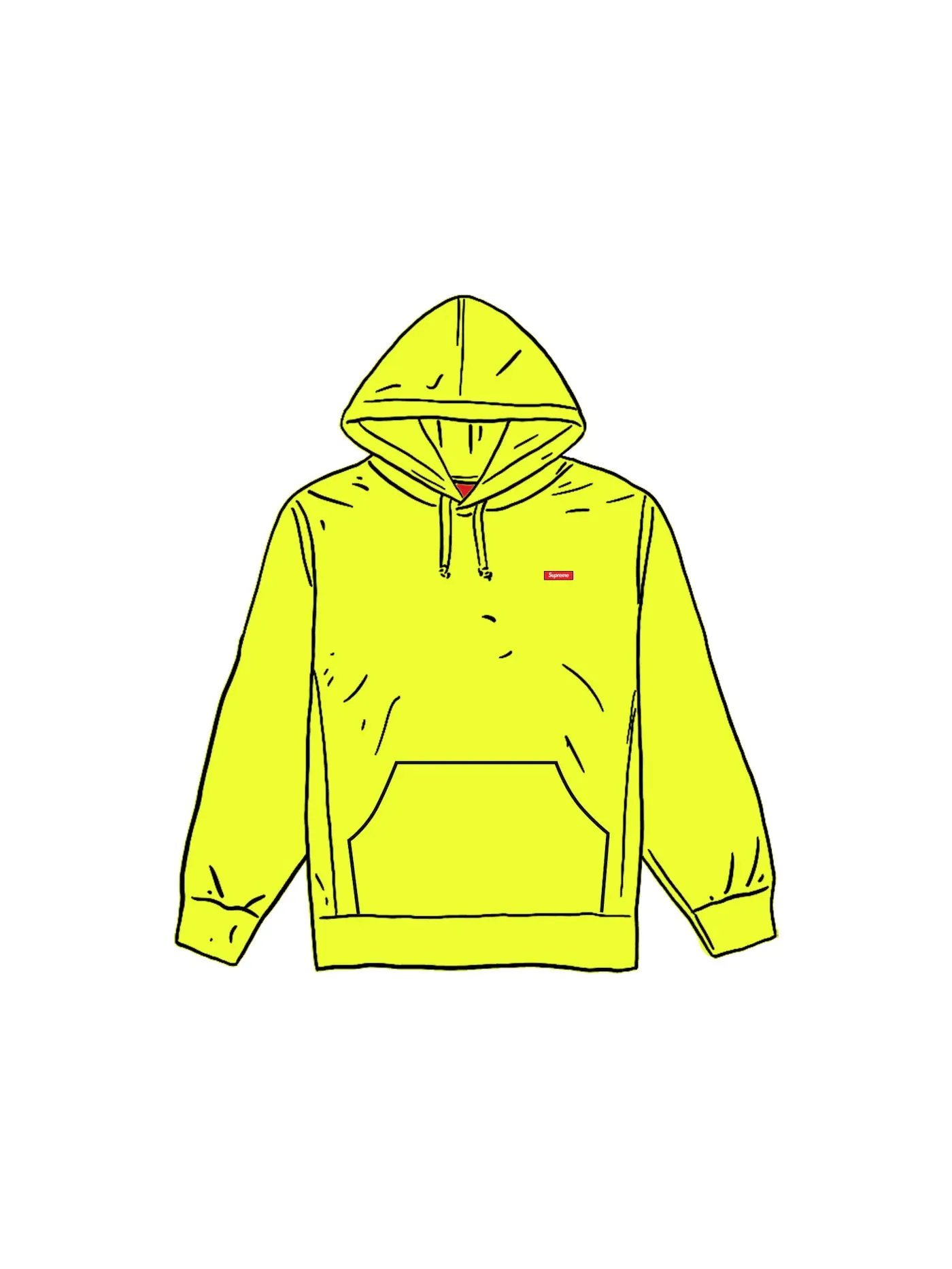 Мужской свитшот с капюшоном Supreme Sweatshirt — изображение 1 из 1, яркий желтый