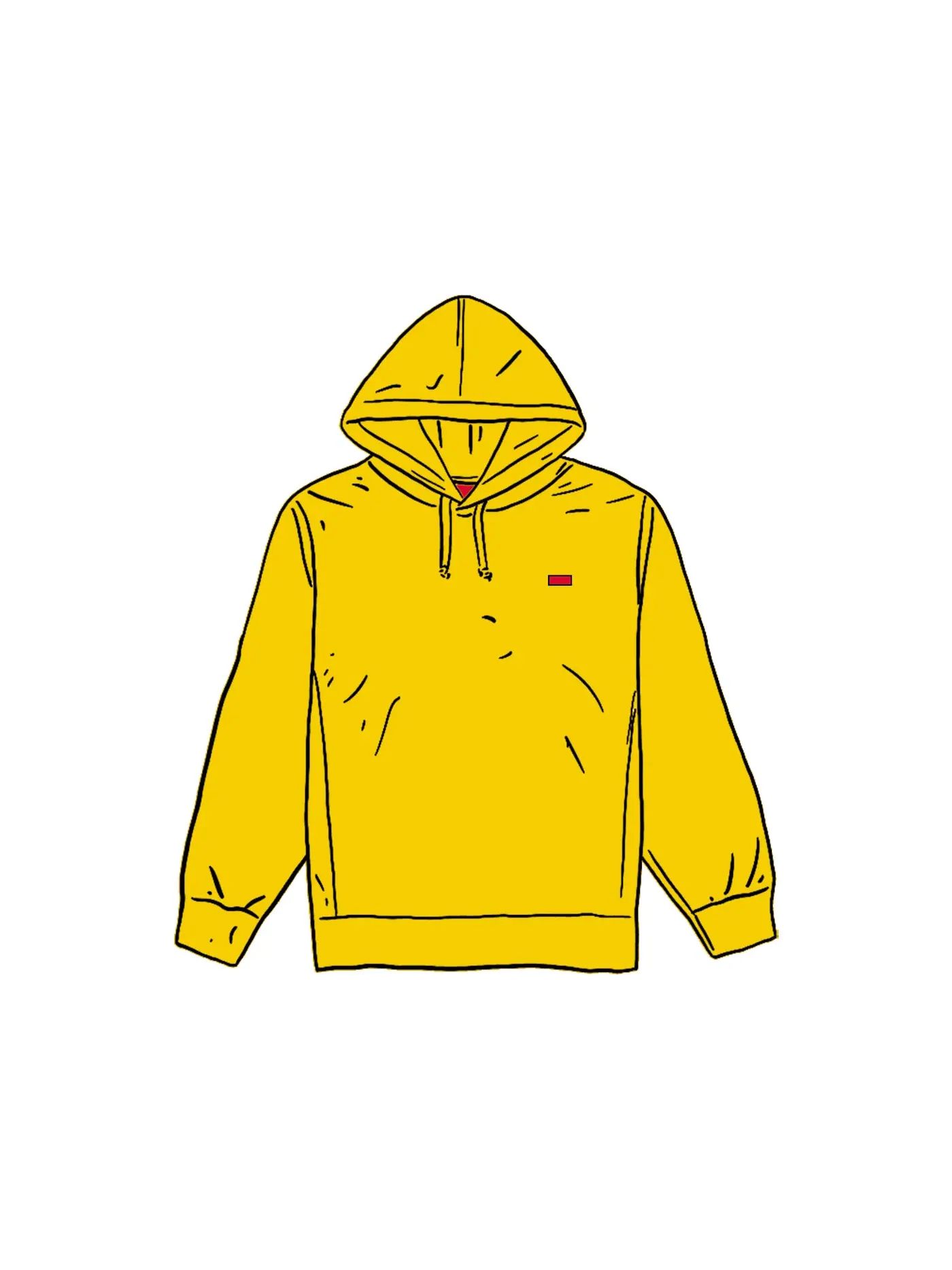 Мужской худи с нагрудным принтом Supreme Hooded Sweatshirt — изображение 1 из 1, желтый