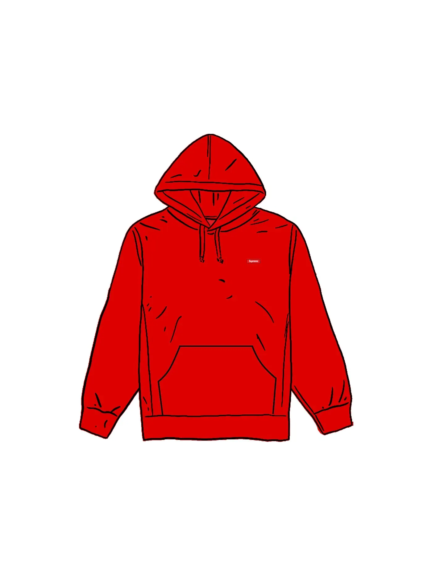 Мужской худи с принтом Supreme — изображение 1 из 1, красный
