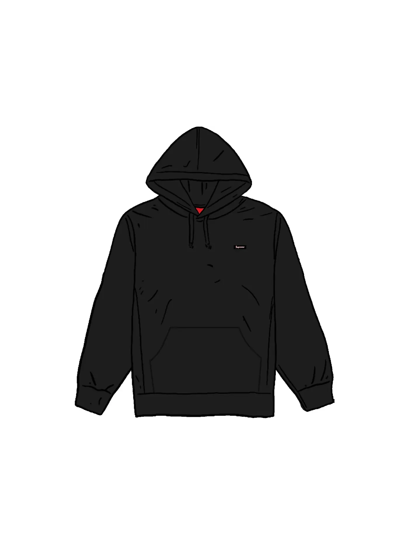 Мужской худи с принтом Supreme Small Box — изображение 1 из 1, черный