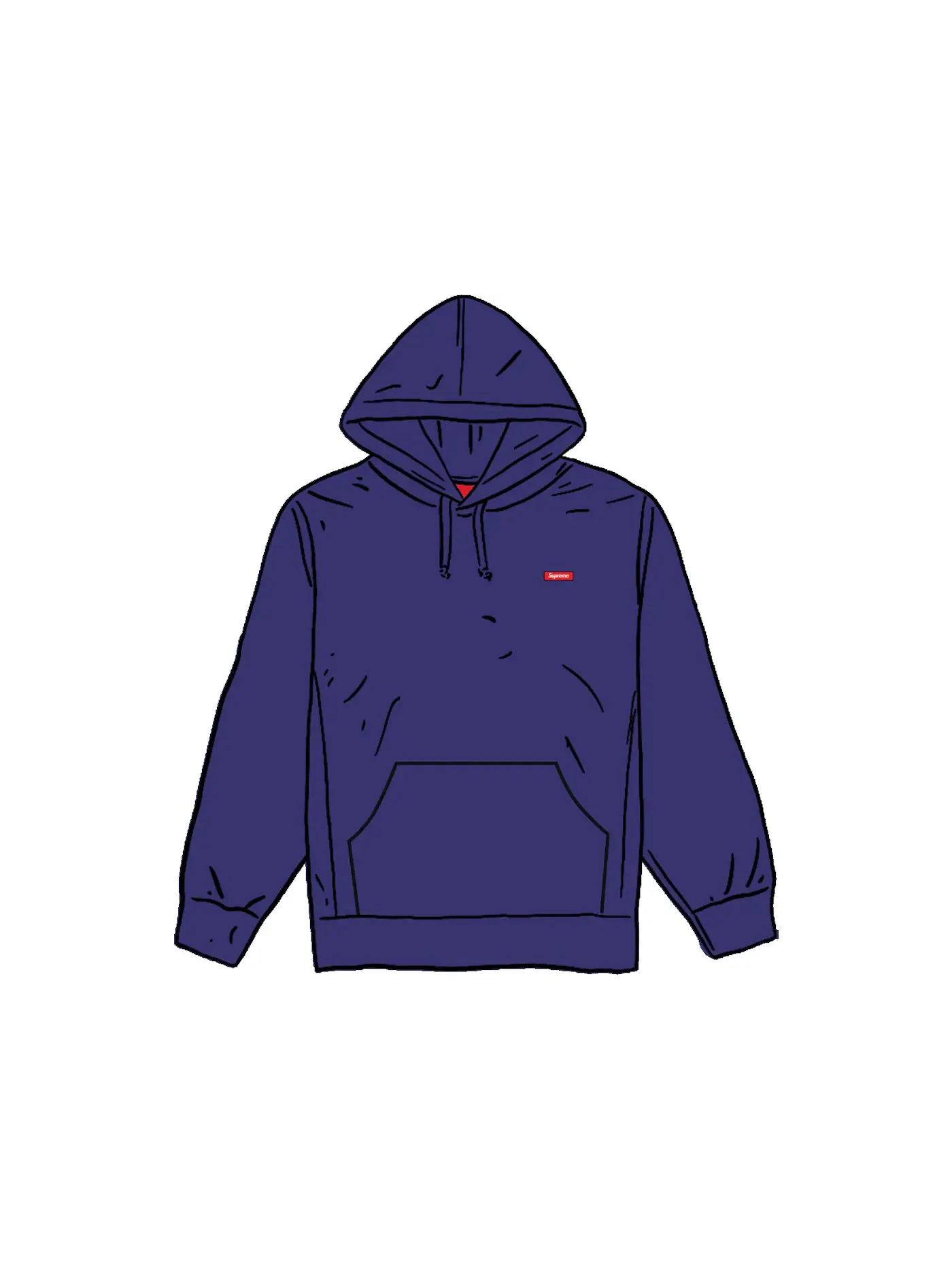 Мужская худи с принтом Supreme Sweatshirt — изображение 1 из 1, темно-синий