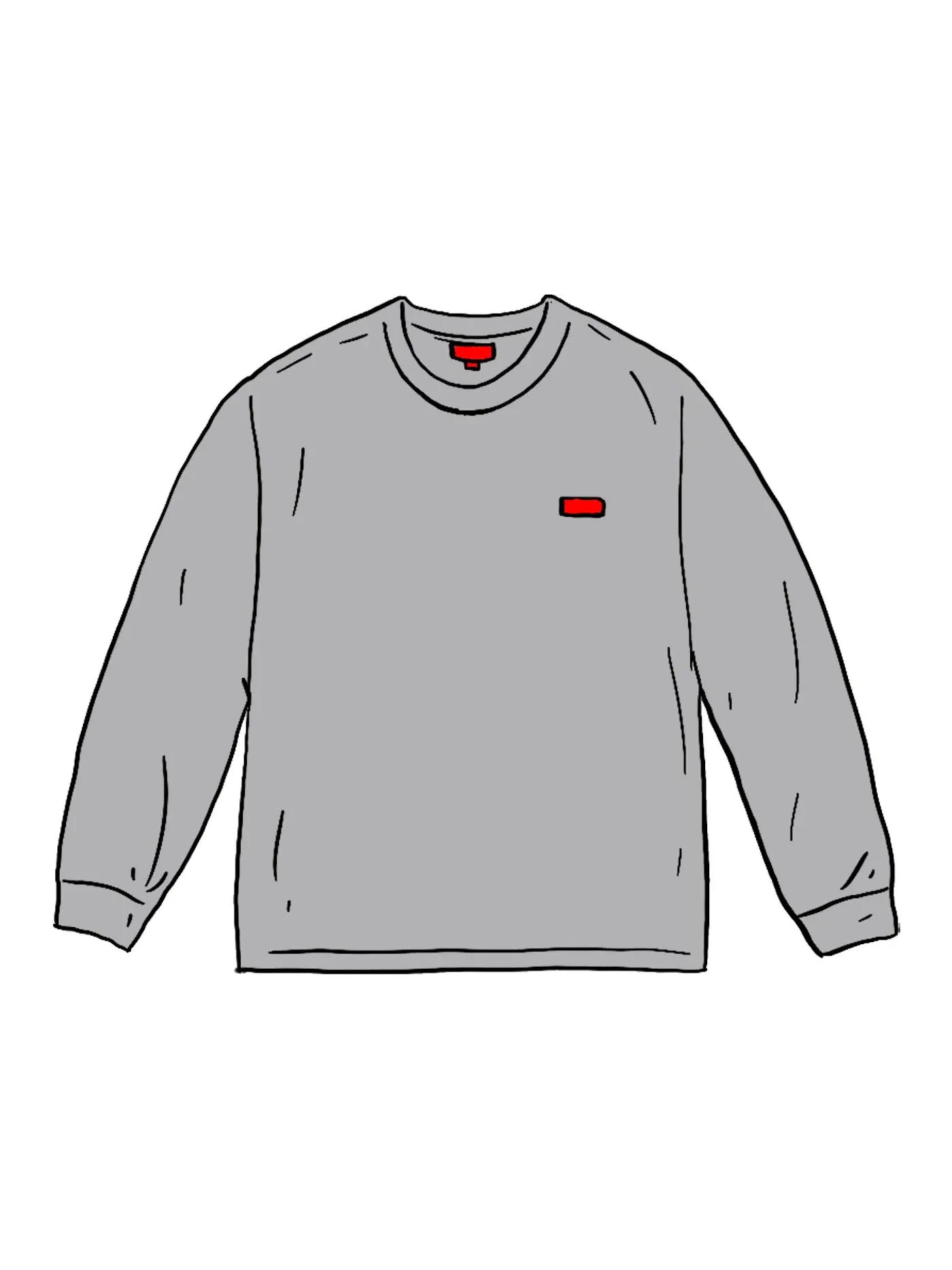 Мужская футболка с длинным рукавом Supreme L/S Tee — изображение 1 из 1, серый
