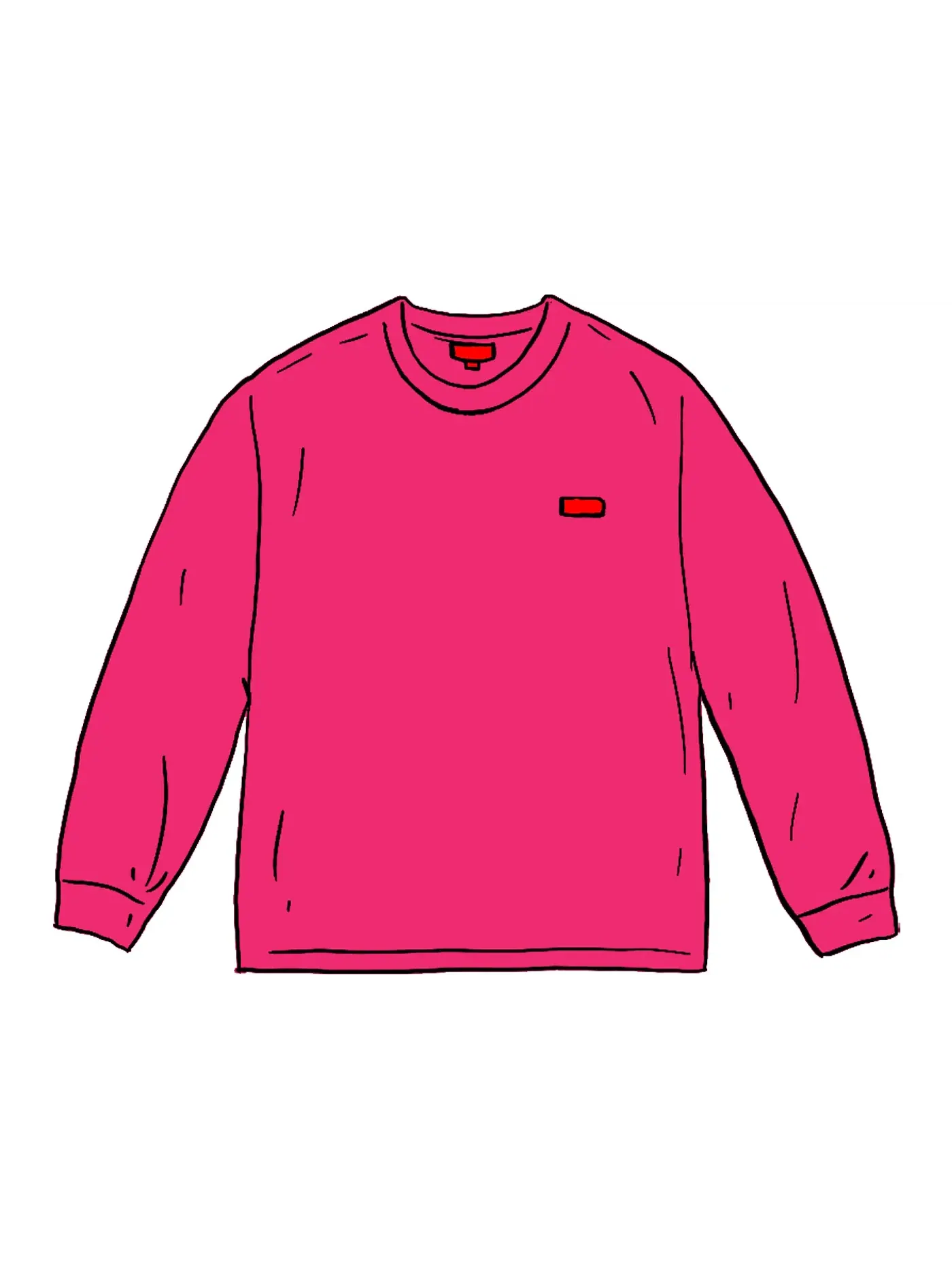 Мужская футболка с длинным рукавом Supreme L/S Tee (SS21) — изображение 1 из 1, фуксия