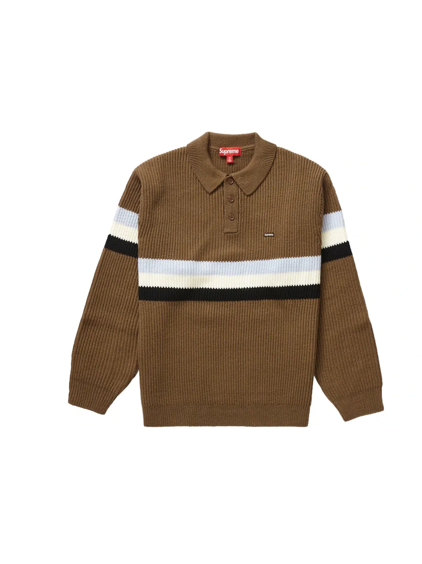 Мужской свитер с принтом Supreme Small Box Polo Dark Brown — изображение 1 из 1