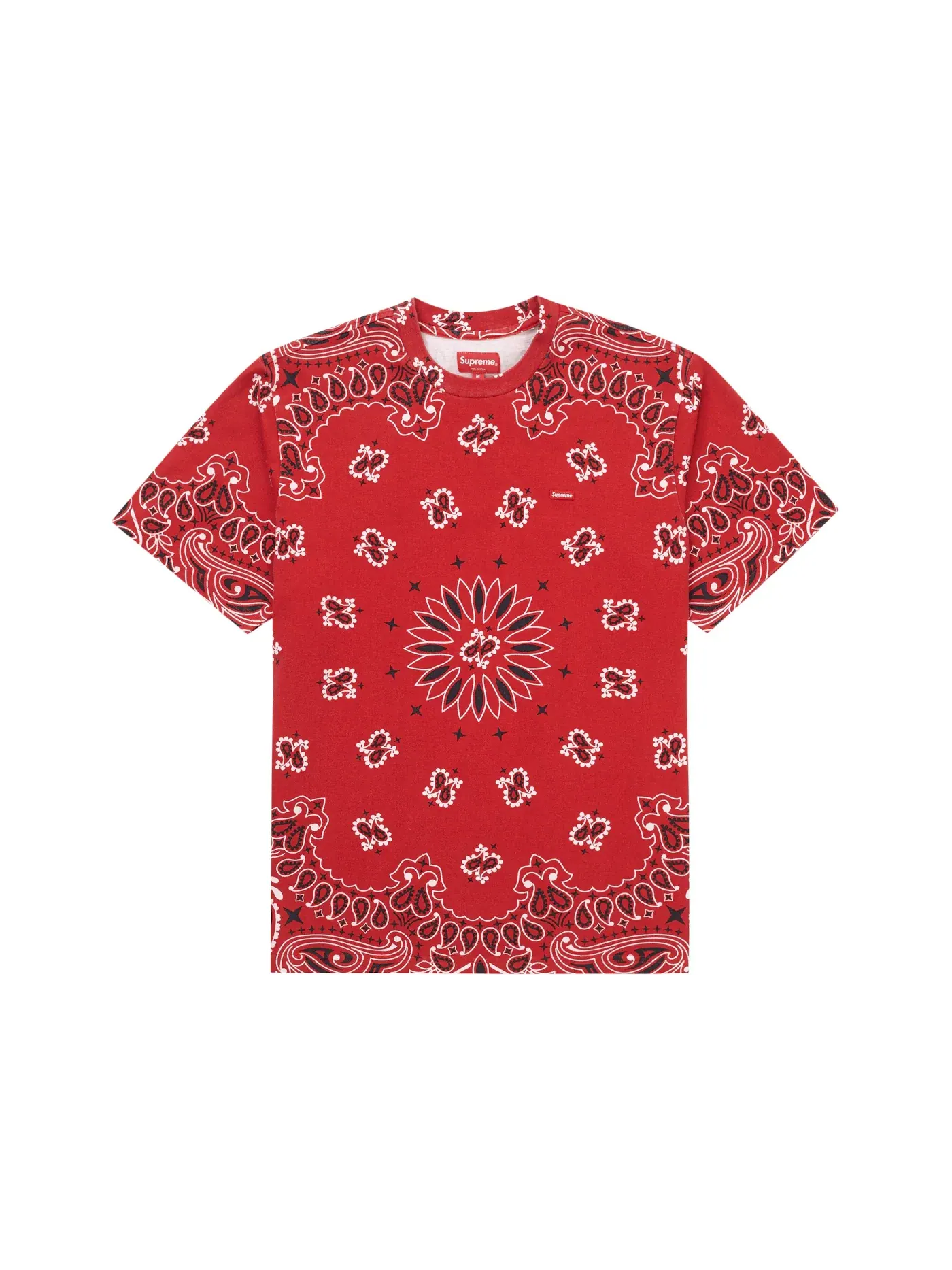Мужская футболка с принтом Supreme Red Bandana — изображение 1 из 1