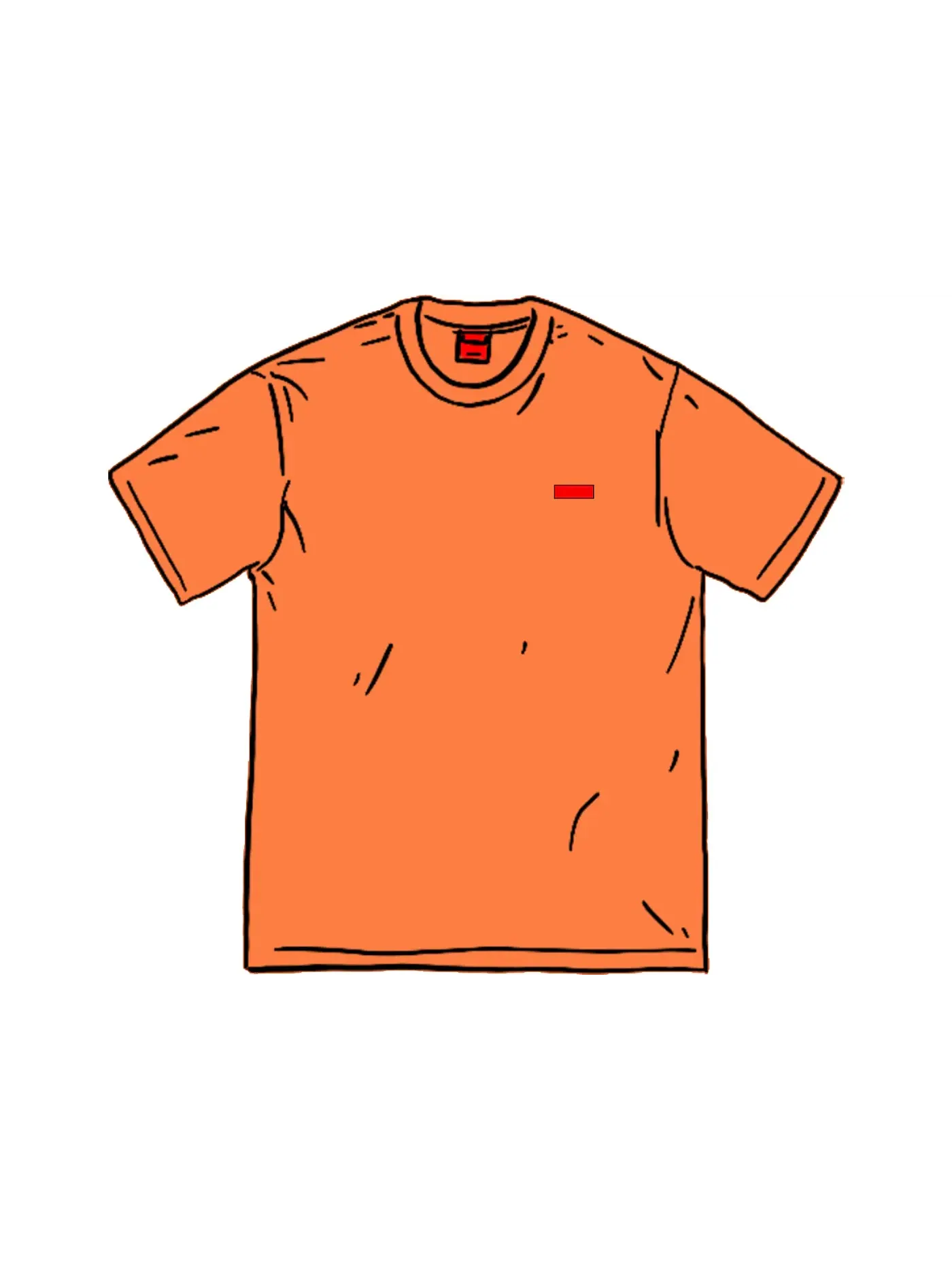 Мужская футболка с принтом Supreme Tee (SS20) — изображение 1 из 1, оранжевый