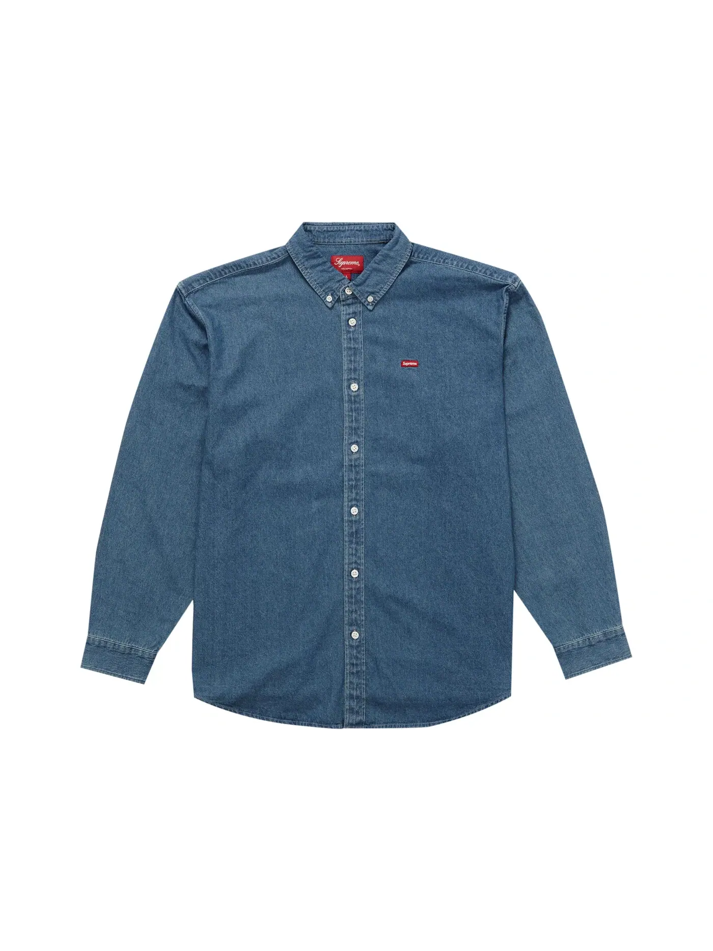 Мужская рубашка с принтом Shirt Supreme — изображение 1 из 1, джинсовый синий