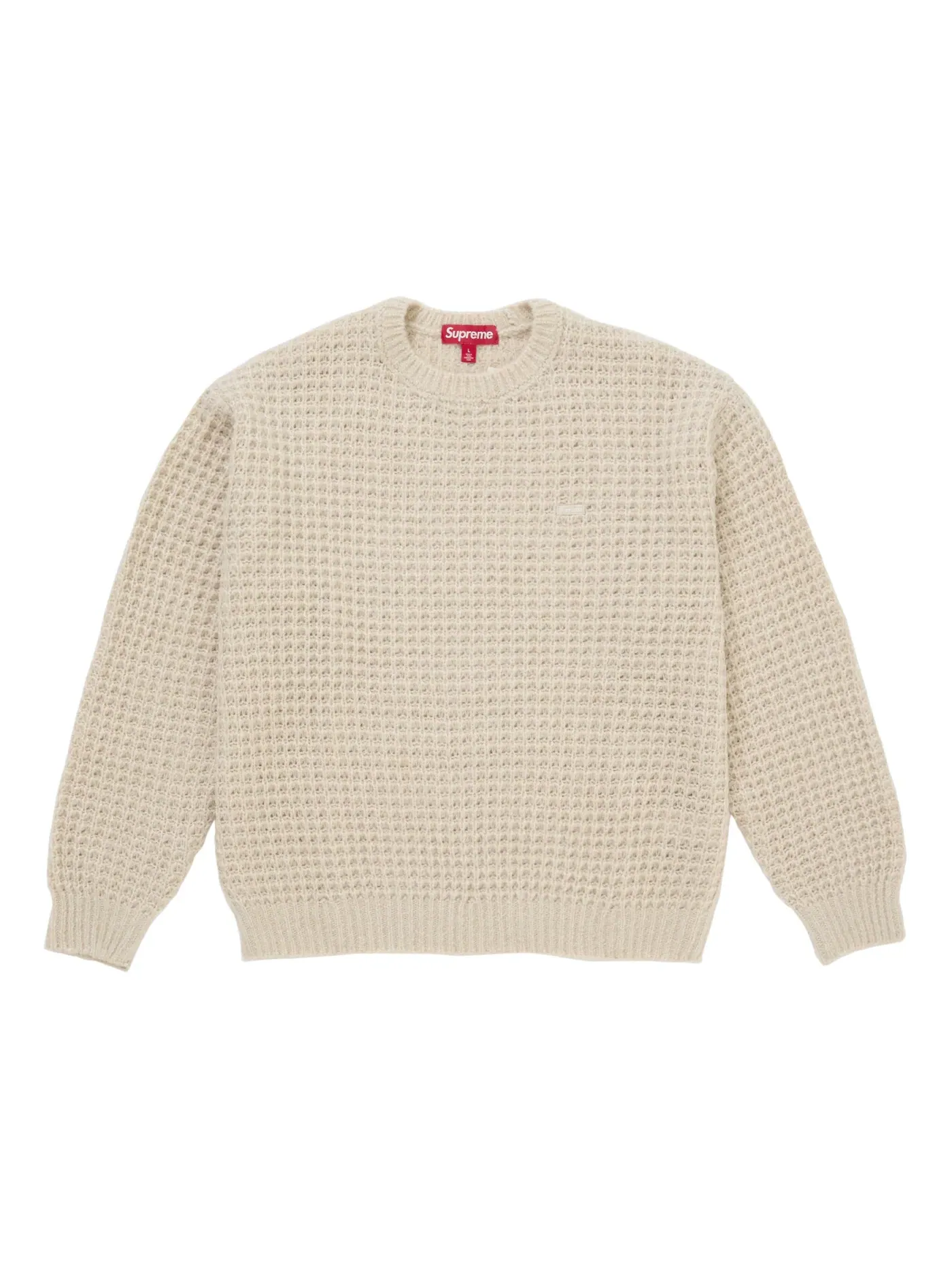 Мужской свитер с фактурным вафельным трикотажем Supreme Small Box Waffle Sweater — изображение 1 из 1, прозрачный