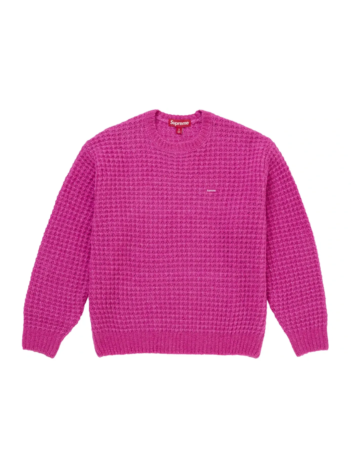Мужской свитер с принтом Supreme Small Box Waffle Sweater — изображение 1 из 1, розовый