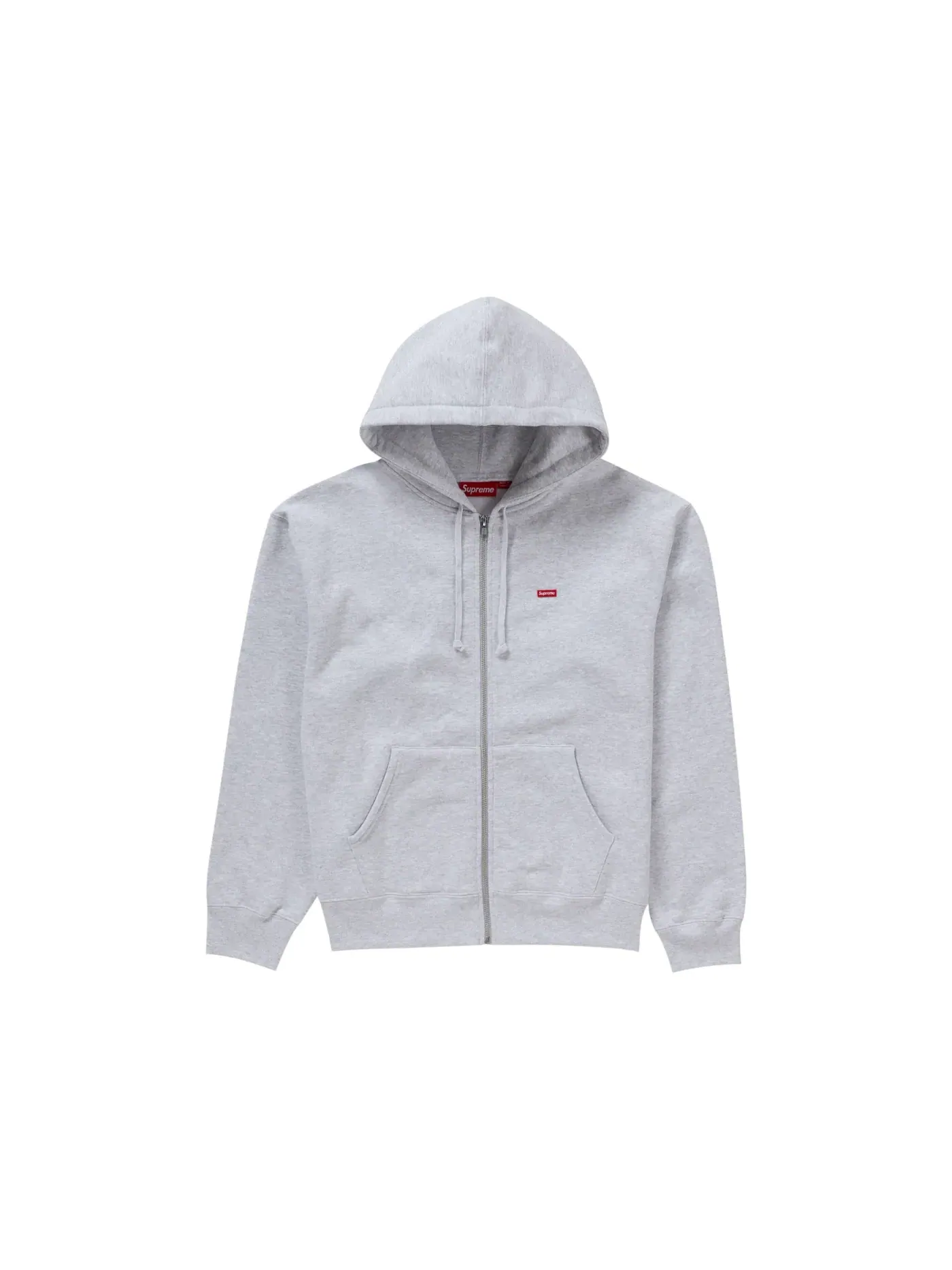 Мужская худи с молнией Small Box Zip Up Hooded Sweatshirt Supreme — изображение 1 из 1, серый