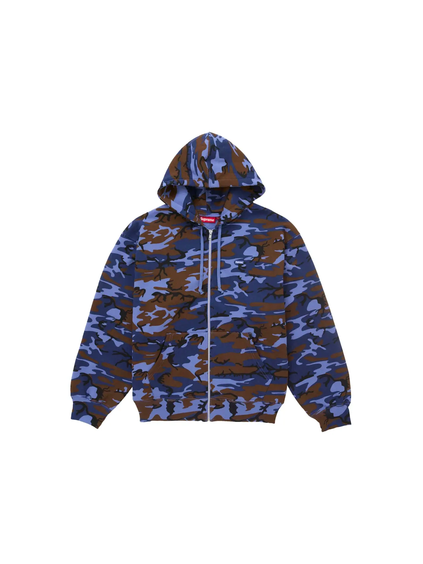 Мужская худи с молнией Small Box Zip Up Hooded Sweatshirt Supreme — изображение 1 из 1, синий