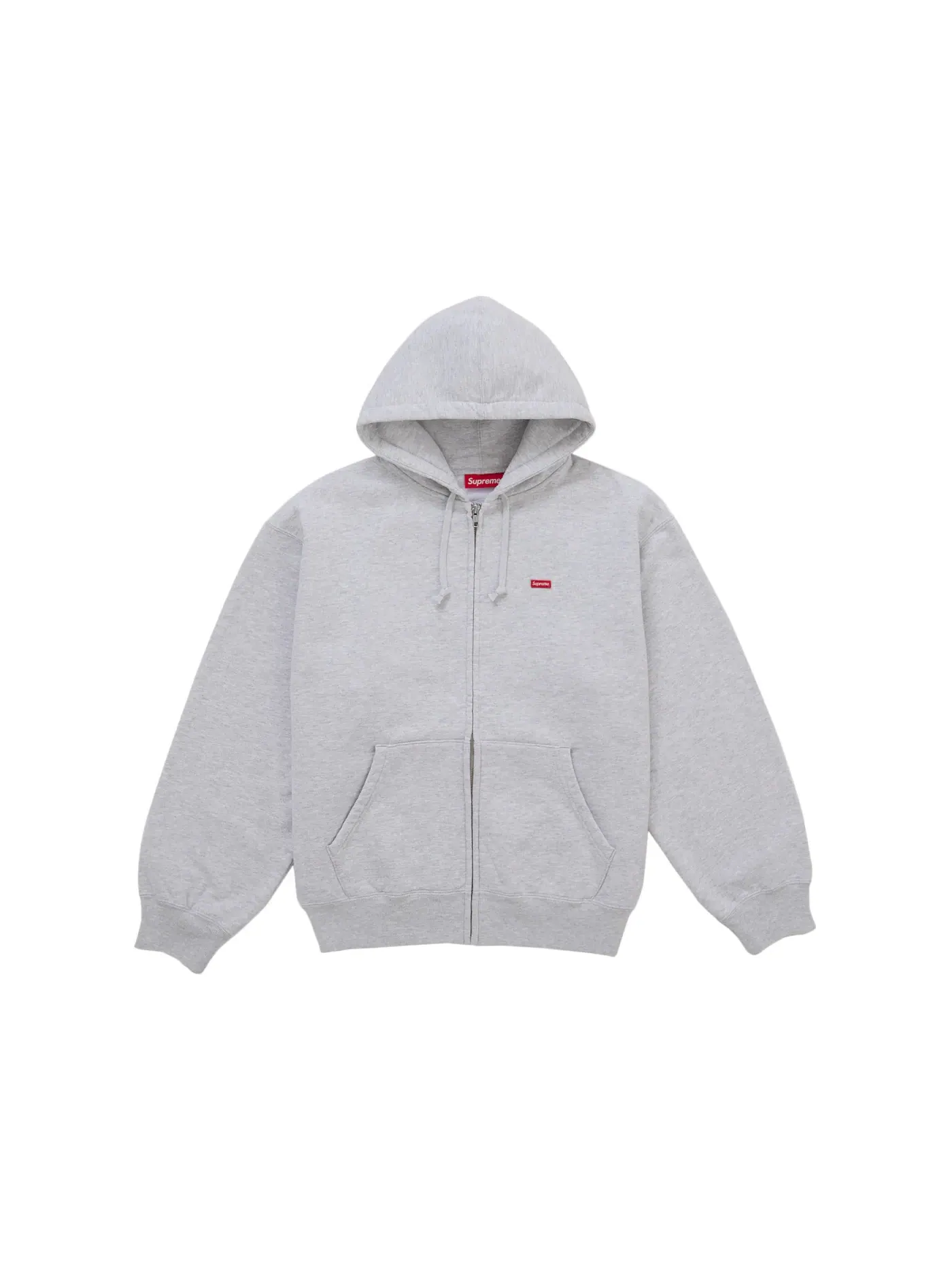 Мужская худи на молнии с капюшоном с принтом Small Box Supreme — изображение 1 из 1, серый