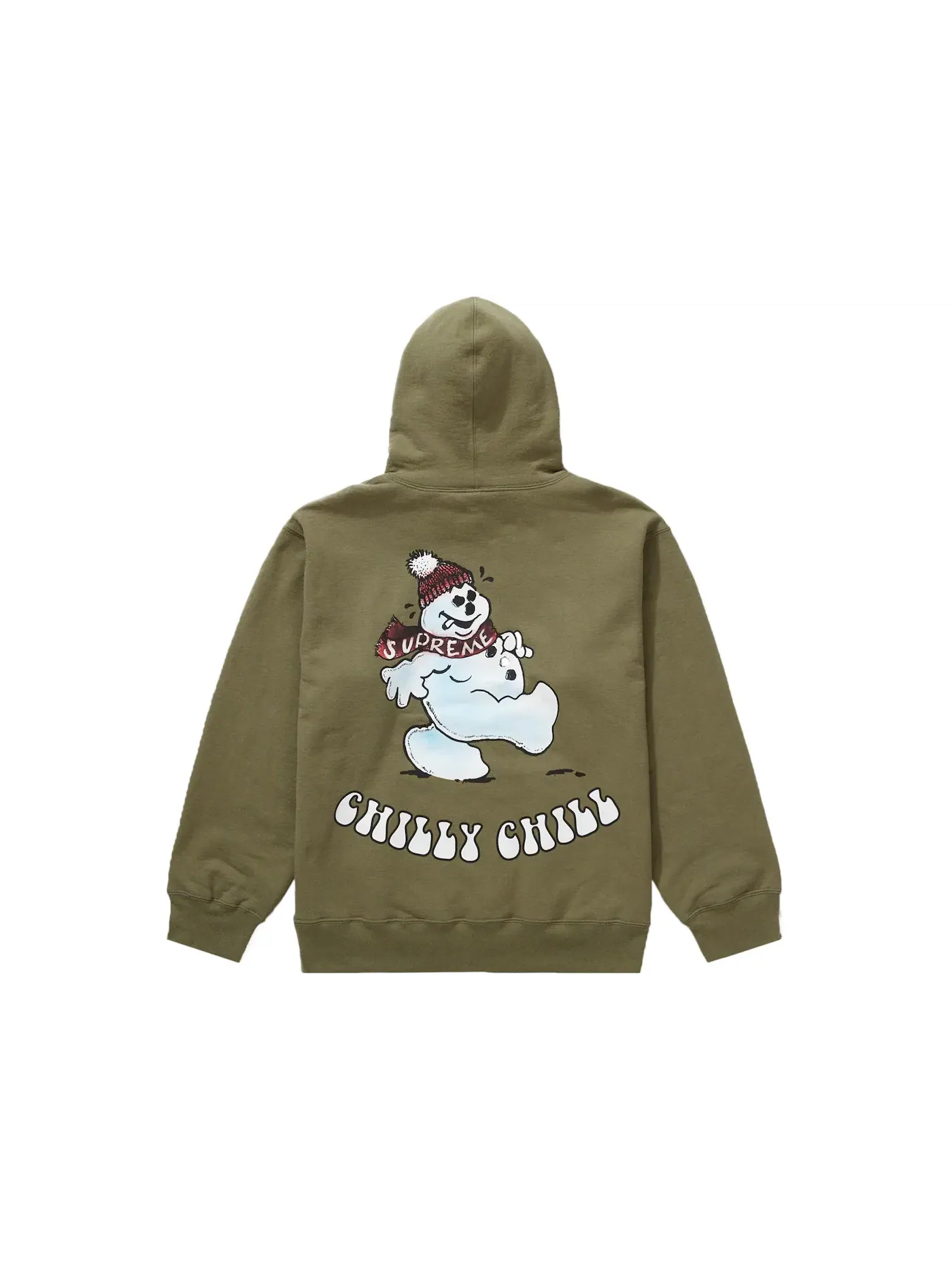 Мужская худи с принтом Snowman Supreme — изображение 1 из 2, светлый оливковый