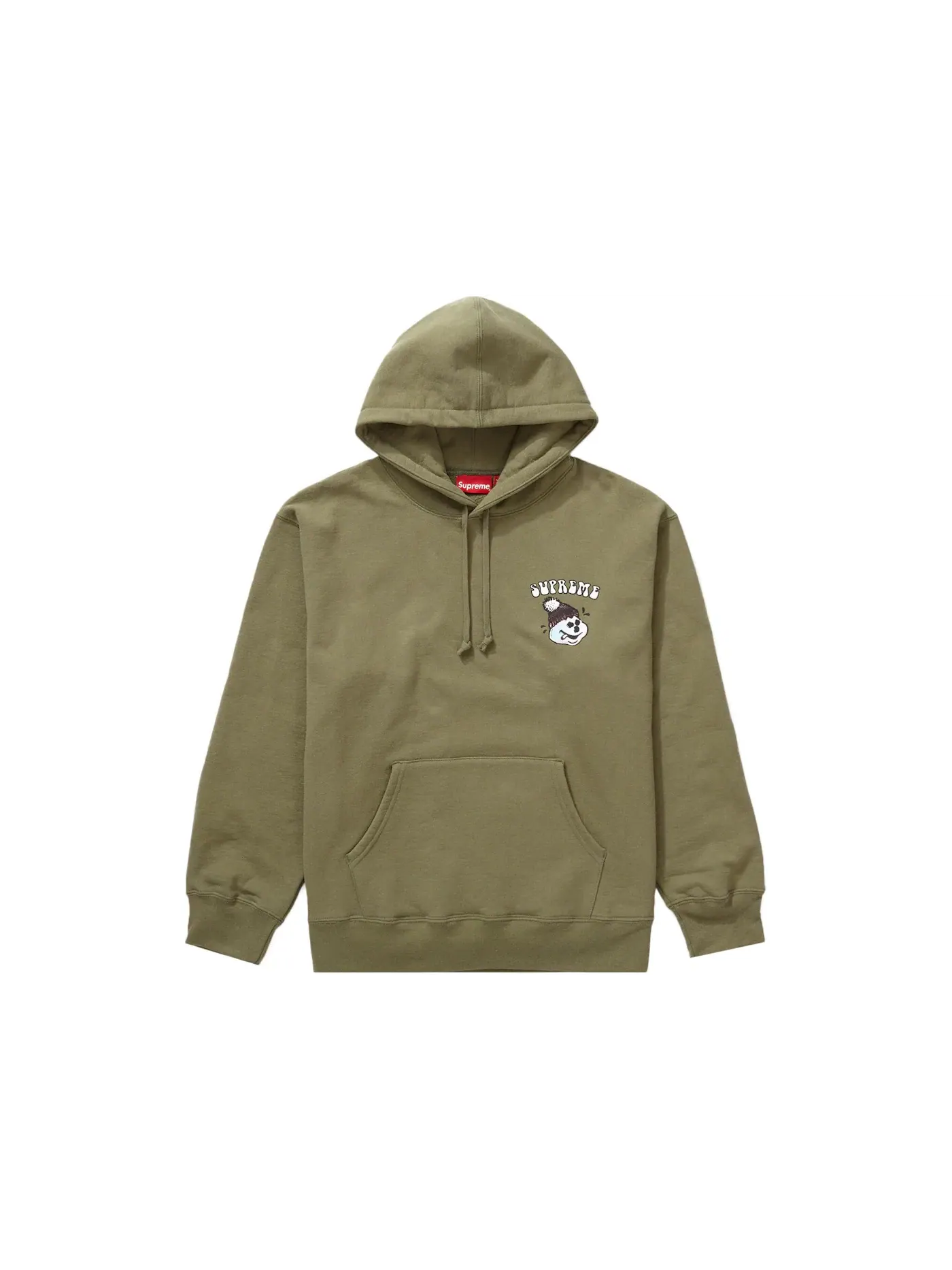 Мужская худи с принтом Snowman Supreme — изображение 2 из 2, светлый оливковый