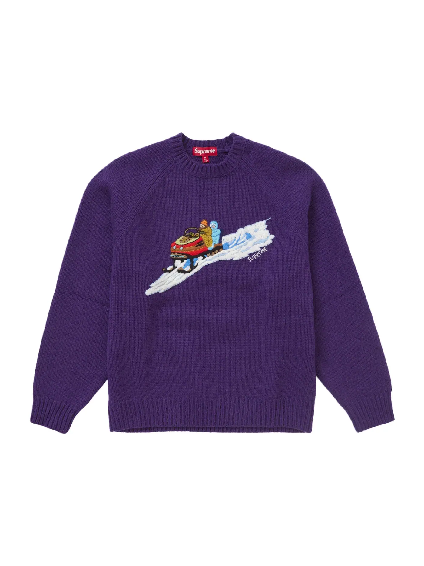 Мужской свитер с принтом Supreme Snowmobile Sweater — изображение 1 из 1, фиолетовый