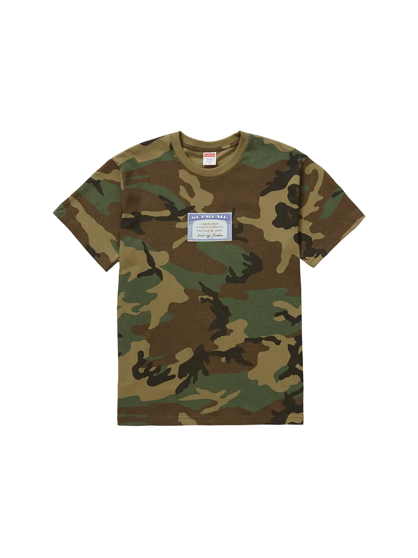 Мужская футболка с принтом Supreme Tee, Woodland Camo — изображение 1 из 1