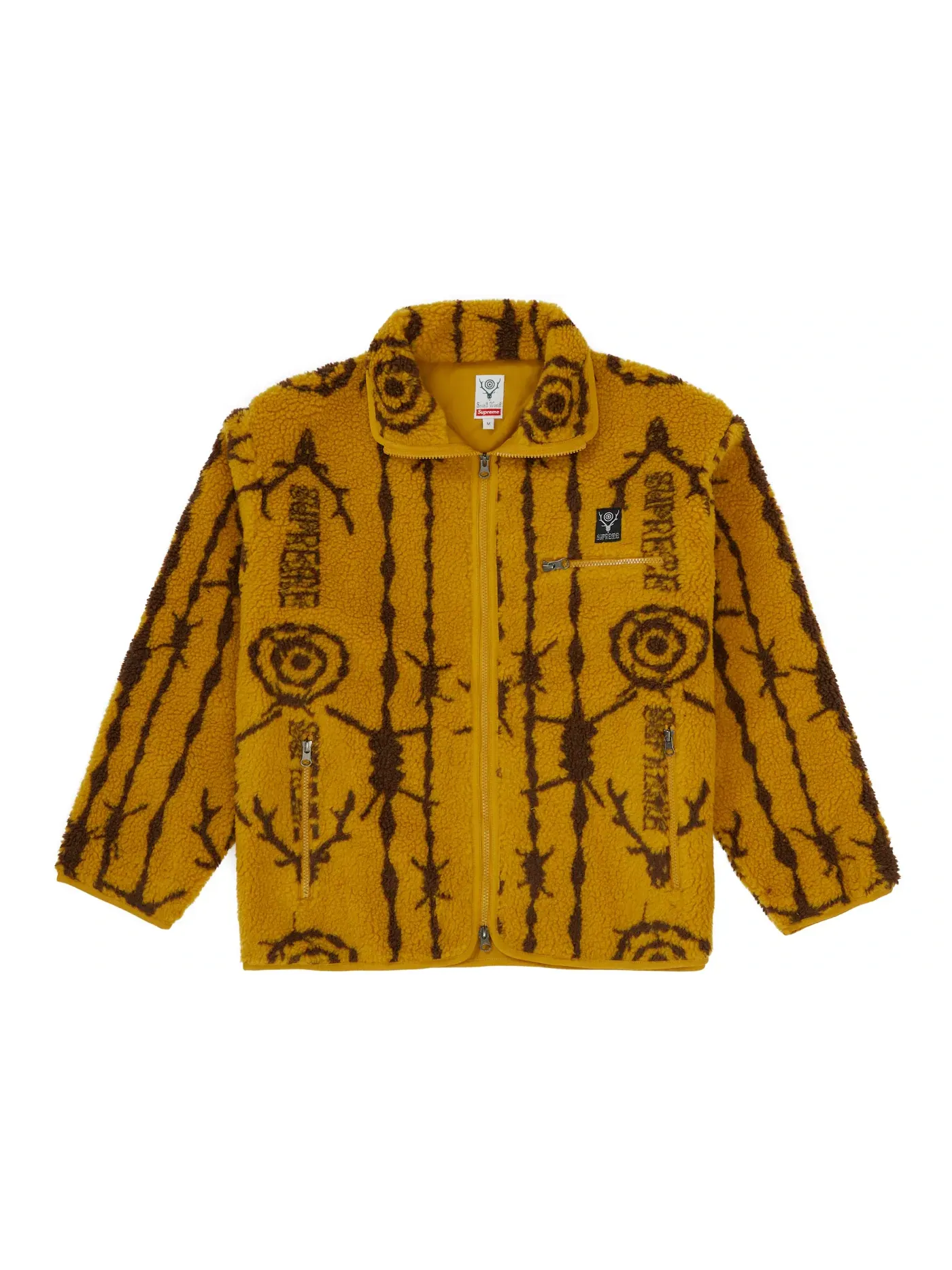 Мужская куртка-флис с принтом Supreme SOUTH2 WEST8 Jacket — изображение 1 из 2, желтый