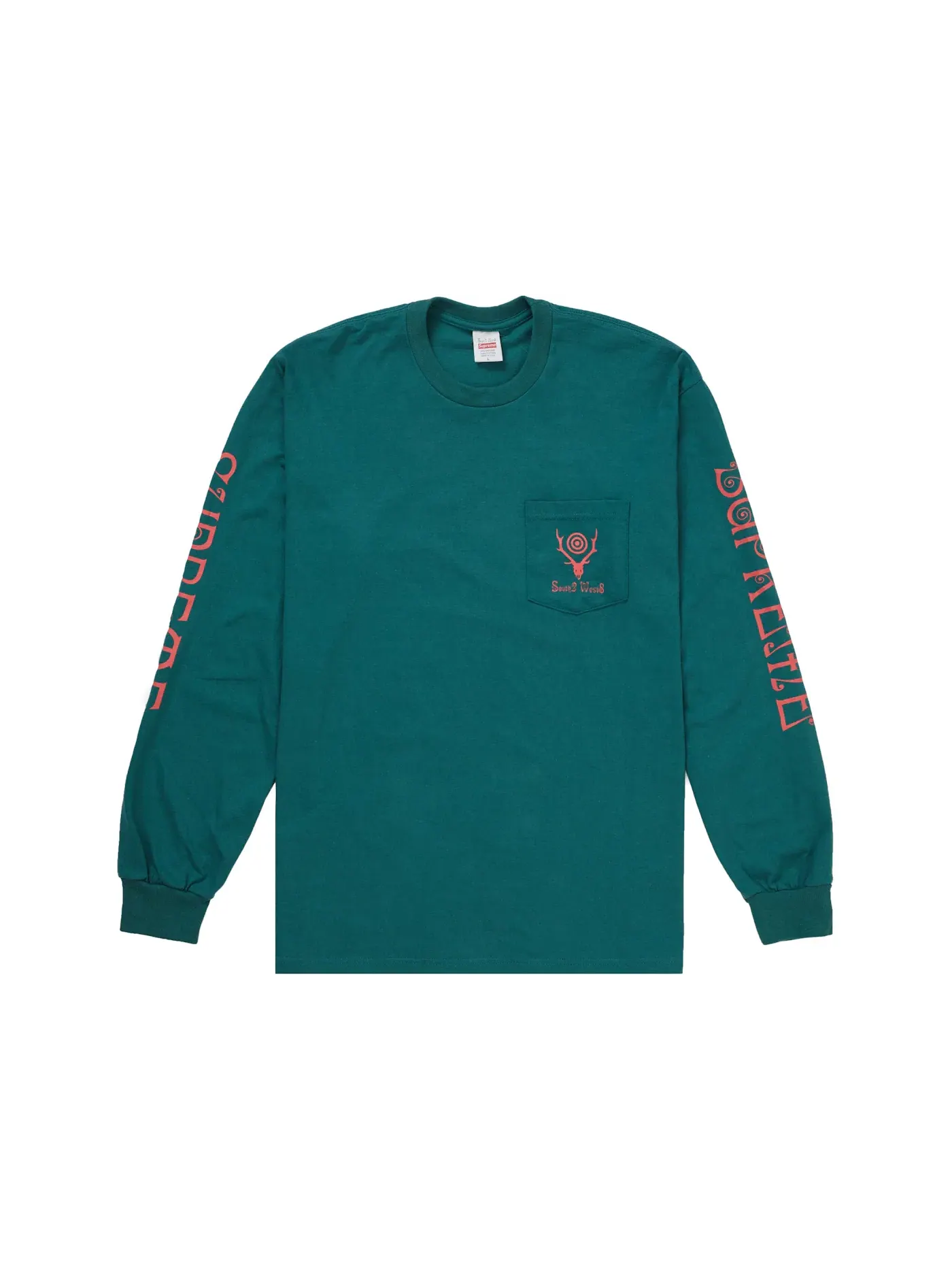 Мужская футболка с длинным рукавом Supreme L/S Pocket Tee — изображение 1 из 2, бирюзовый