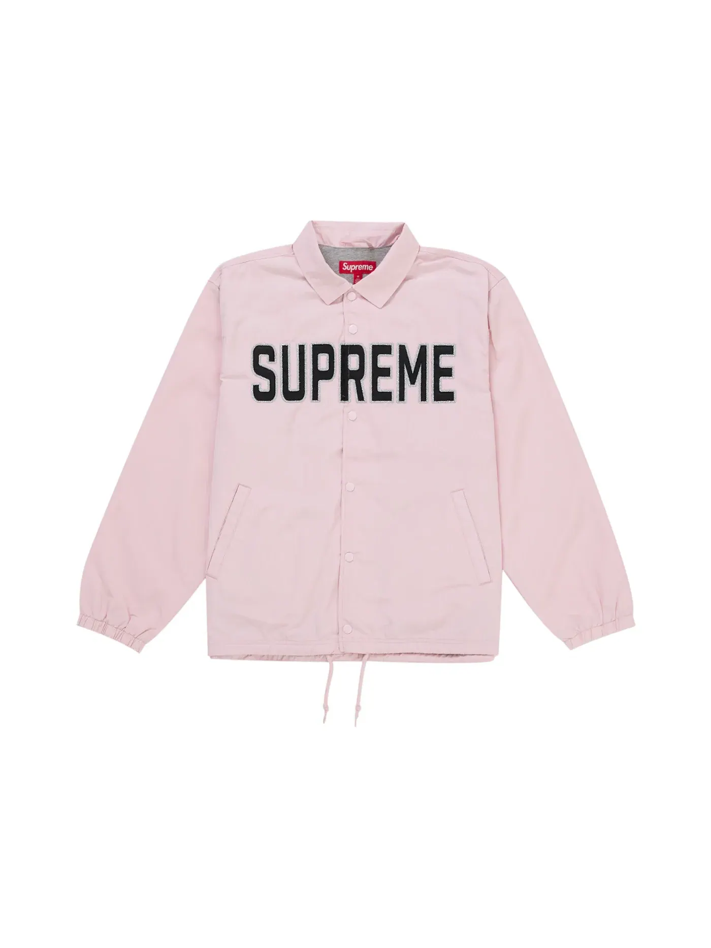 Мужская куртка-тренч с принтом Supreme Spellout Coaches Jacket — изображение 1 из 3, розовый