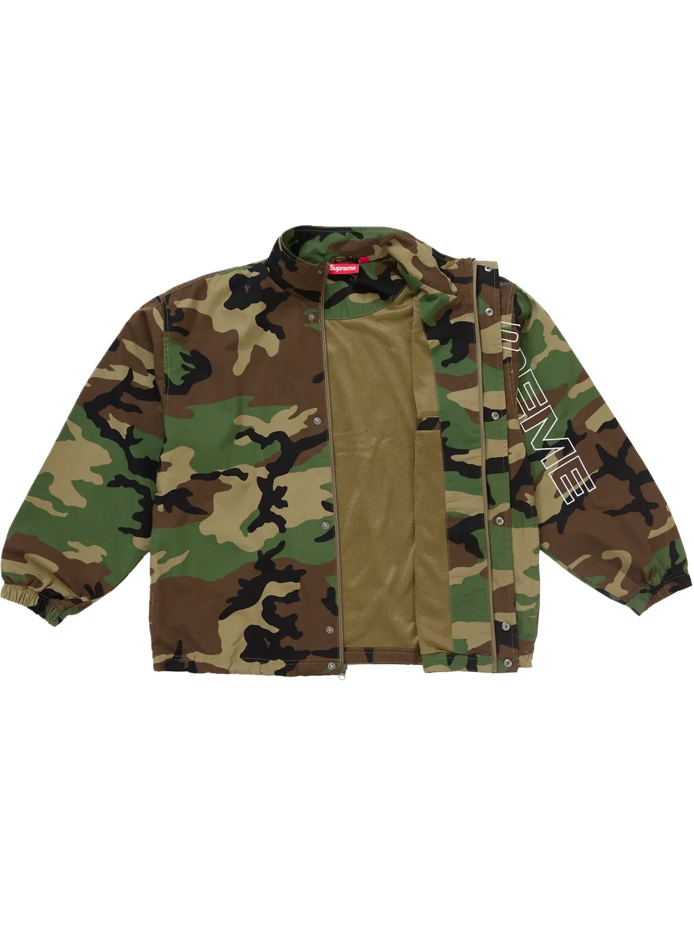 Мужская куртка из рипстопа с вышивкой Supreme Spellout, Woodland Camo — изображение 1 из 3