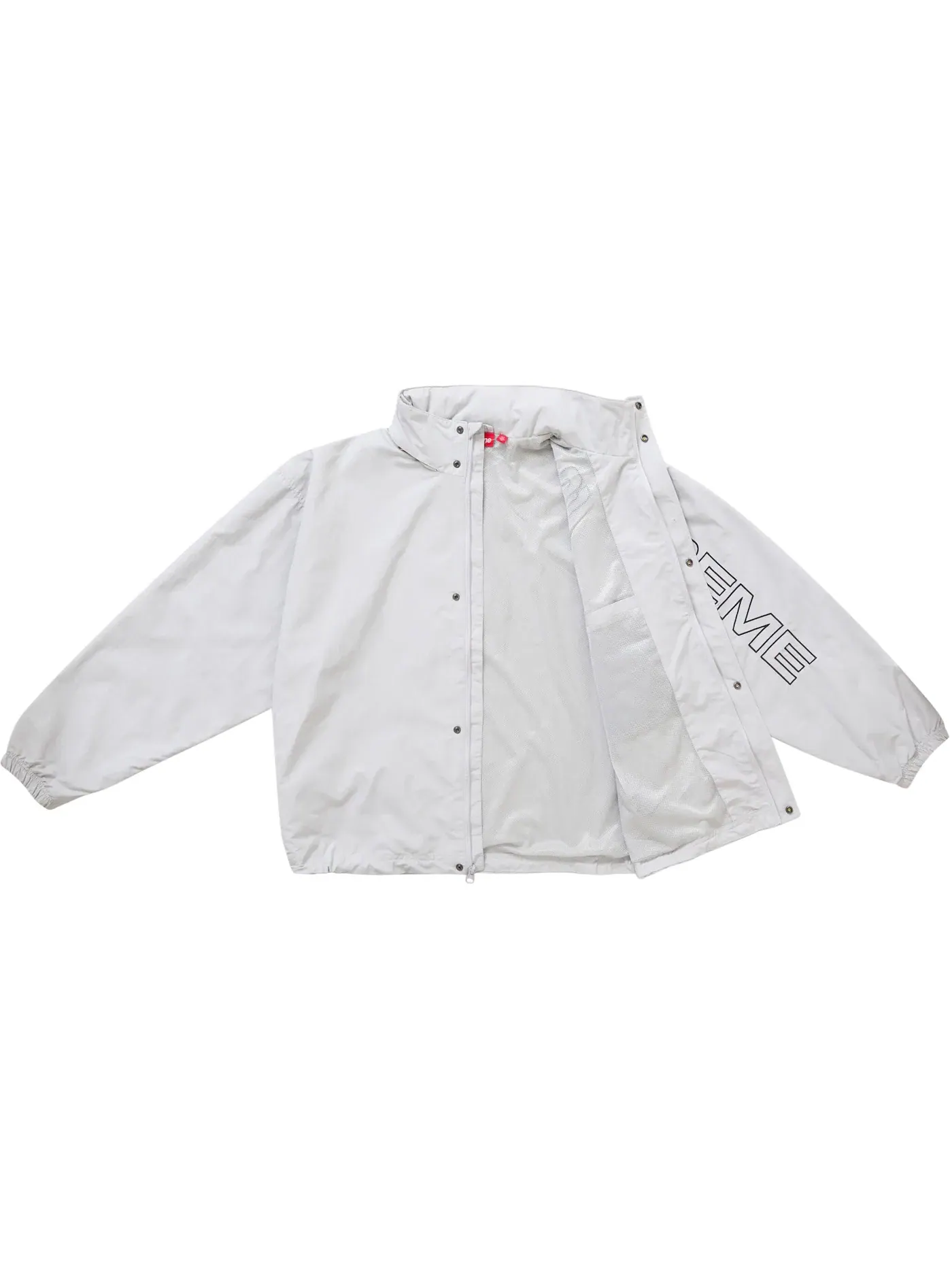 Мужская куртка с вышивкой Supreme Spellout Embroidered Track Jacket — изображение 3 из 4, серый