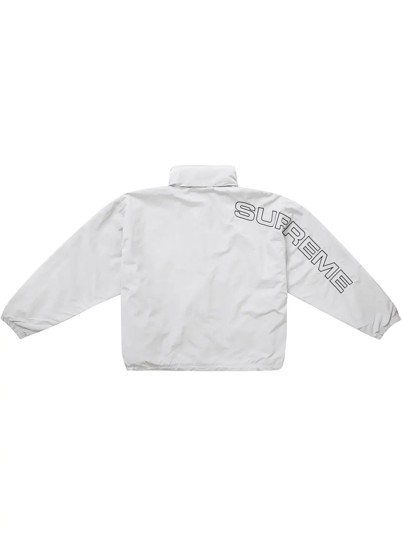 Мужская куртка с вышивкой Supreme Spellout Embroidered Track Jacket — изображение 4 из 4, серый