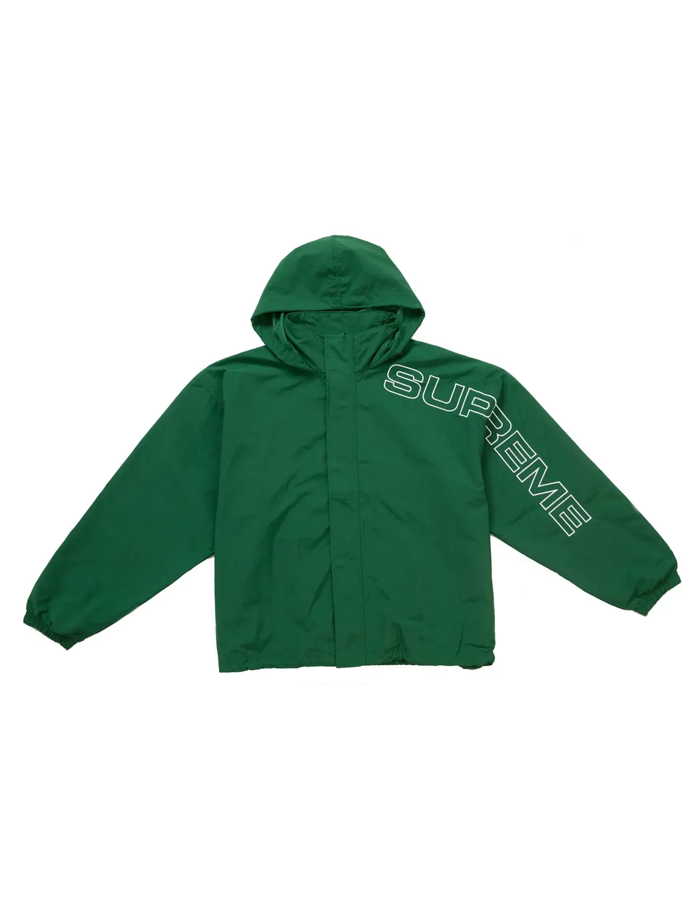 Мужская куртка с вышивкой Supreme Spellout Embroidered Track Jacket (FW24) — изображение 1 из 4, темный зеленый