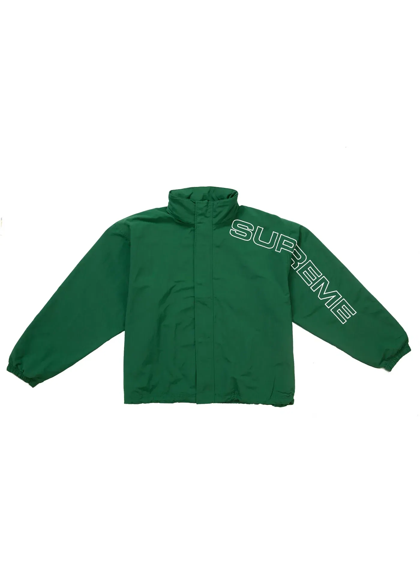 Мужская куртка с вышивкой Supreme Spellout Embroidered Track Jacket (FW24) — изображение 2 из 4, темный зеленый