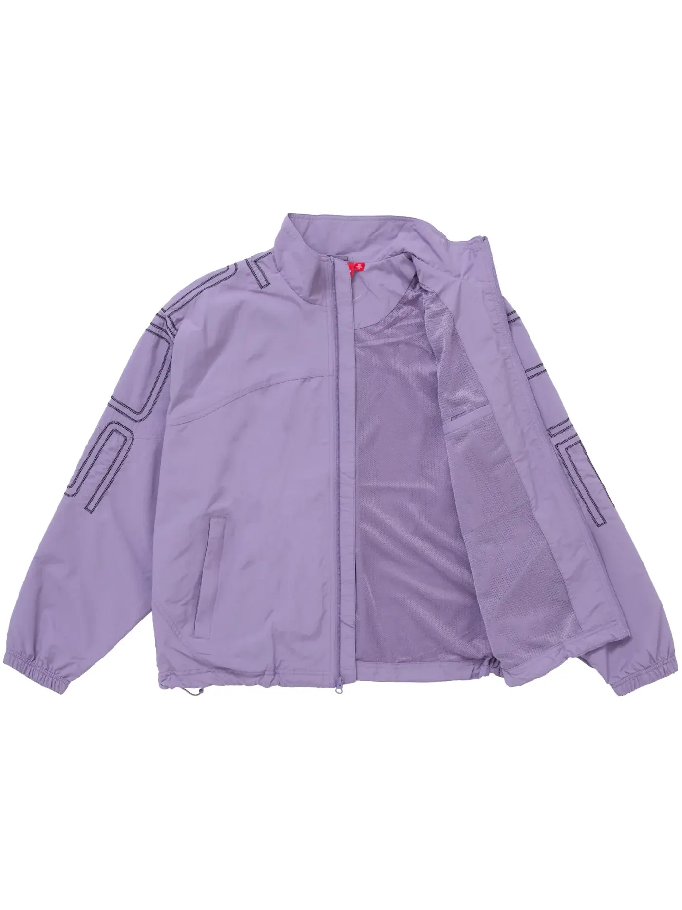 Мужская куртка с вышивкой Supreme Spellout Embroidered Track Jacket SS25 — изображение 2 из 3, фиолетовый