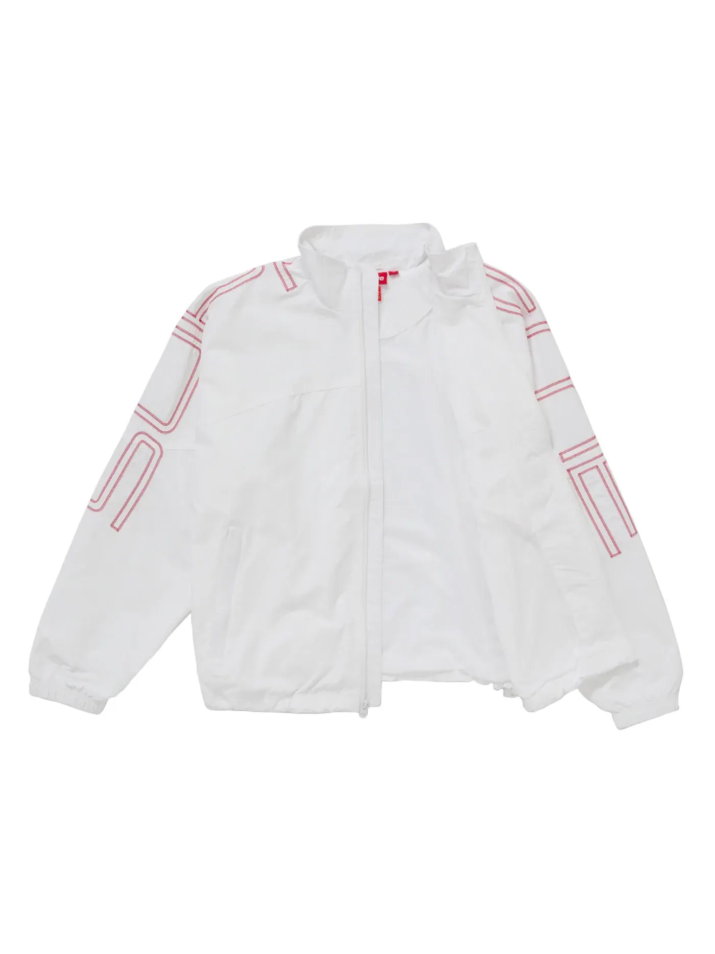 Мужская куртка с вышитым принтом Supreme Spellout Embroidered Track Jacket (SS25) — изображение 2 из 3, белый