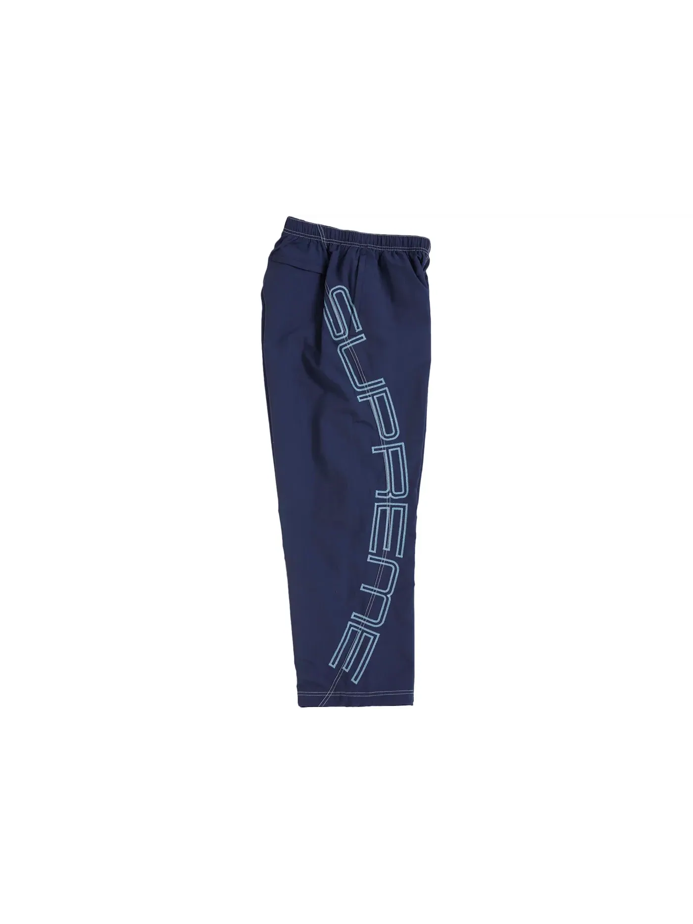 Мужские спортивные штаны с вышивкой Supreme Spellout Embroidered Track Pant (SS25) — изображение 2 из 3, темно-синий