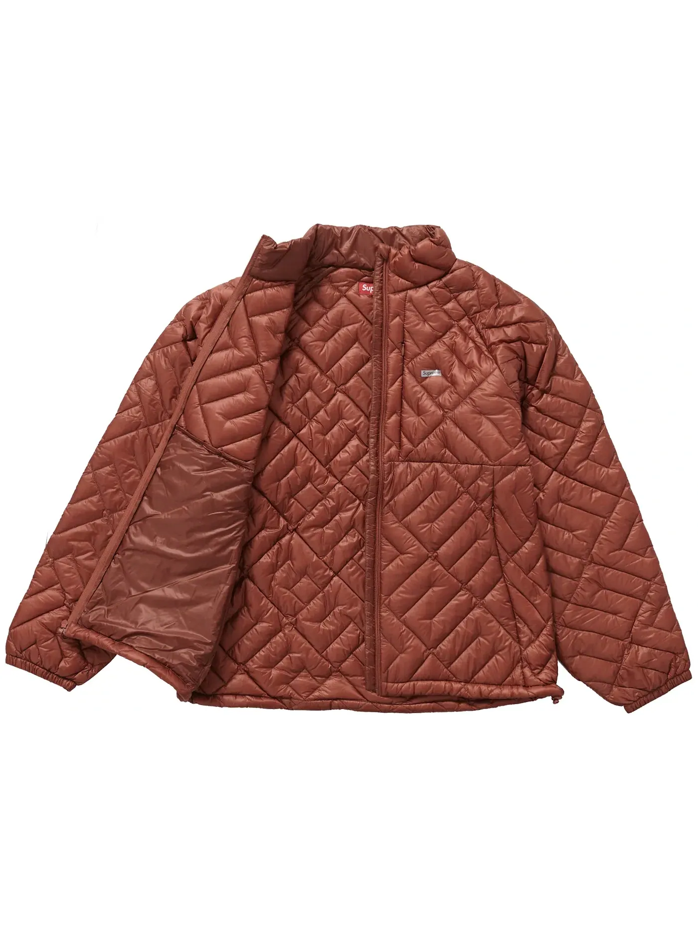 Мужская куртка стеганая легкая с принтом Supreme Spellout Supreme — изображение 2 из 2, красный