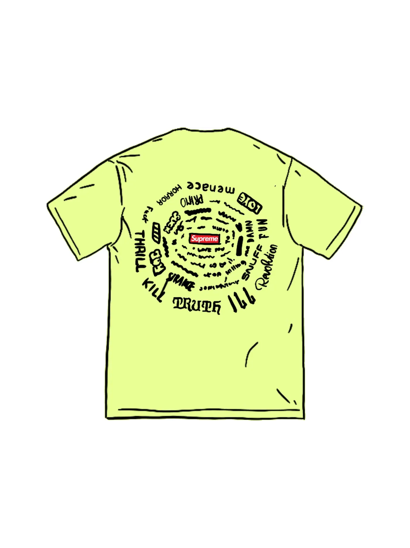 Мужская футболка с принтом Supreme Tee — изображение 1 из 1, яркий желтый